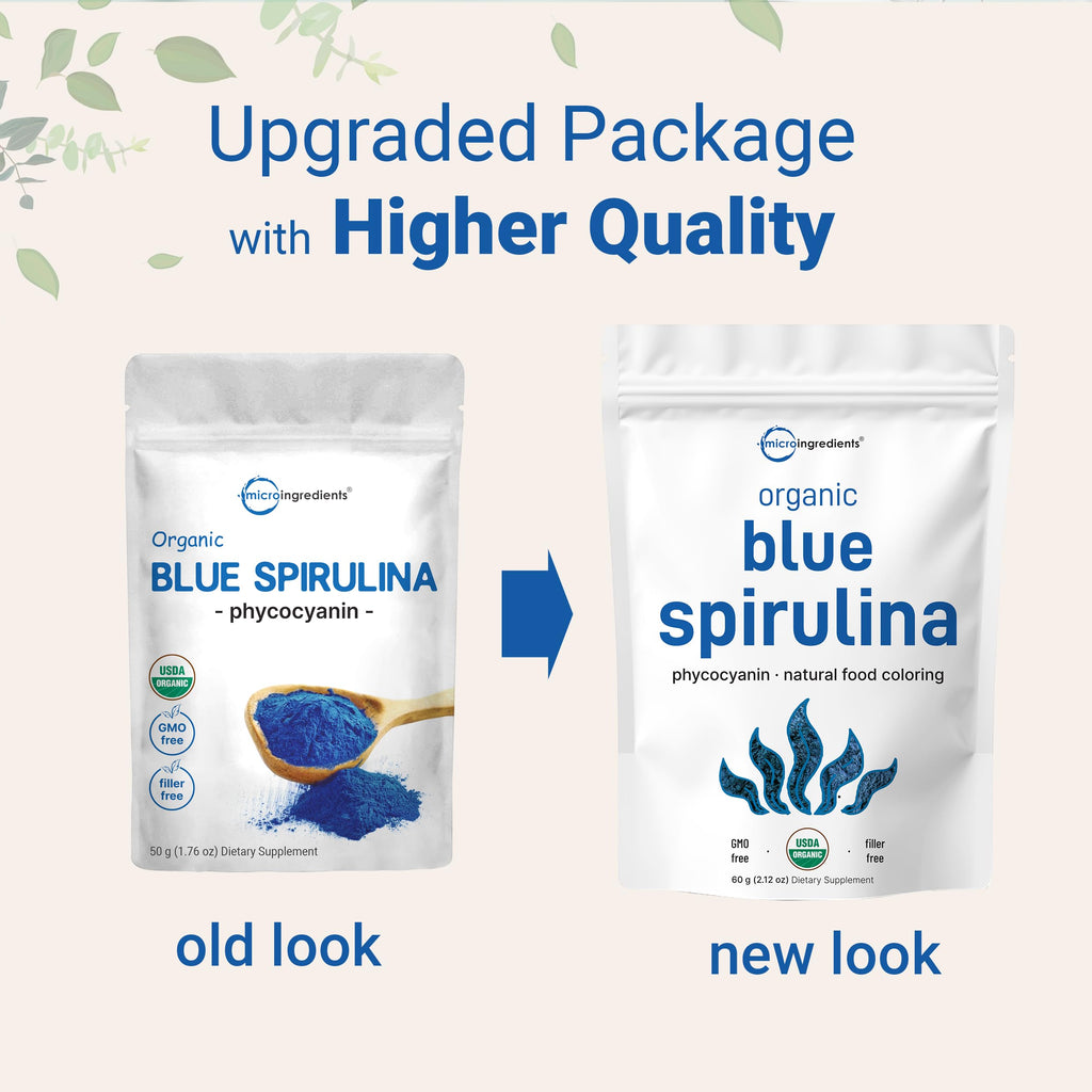 Organic Blue Spirulina Powder (Phycocyanin Extract) – 60 Servings – 100% Vegan