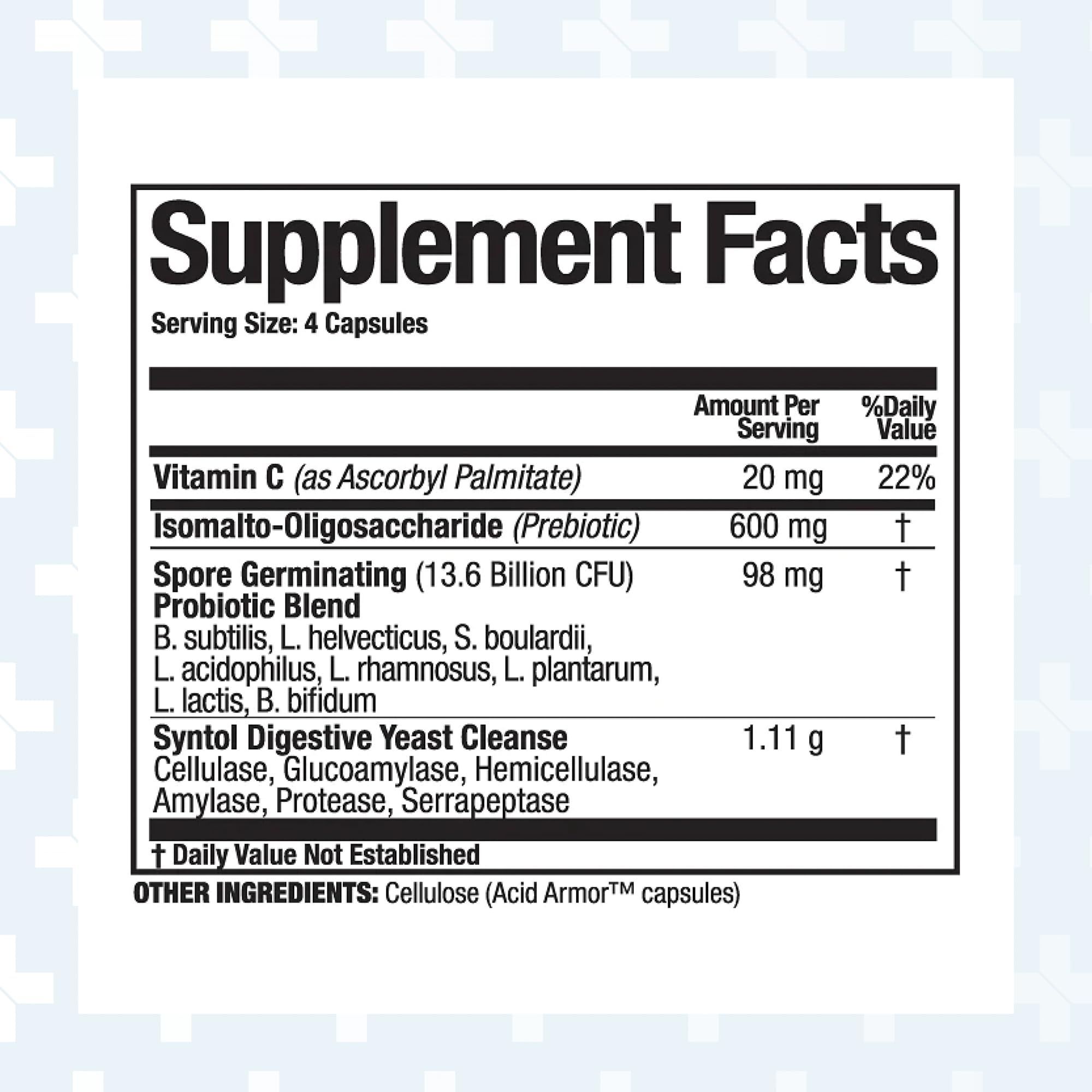 Arthur Andrew Medical Syntol 3-in-1 Probiotics, Prebiotic Fiber & Enzymes – 180 Capsules