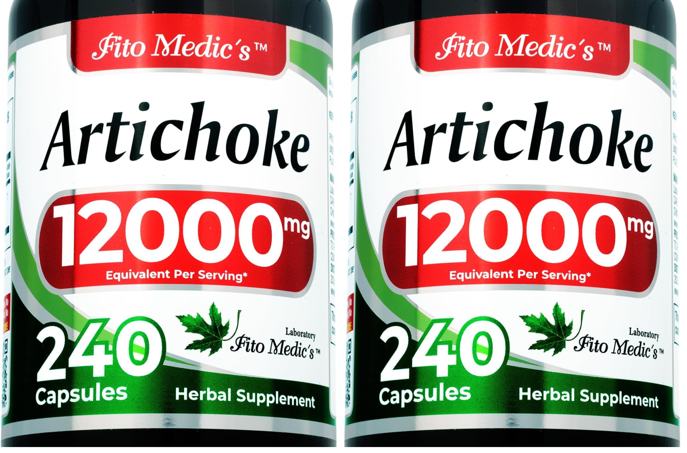 Artichoke Extract Capsules 12,000 mg – 240 Capsules (Pack of 2) | FITO MEDIC'S Lab