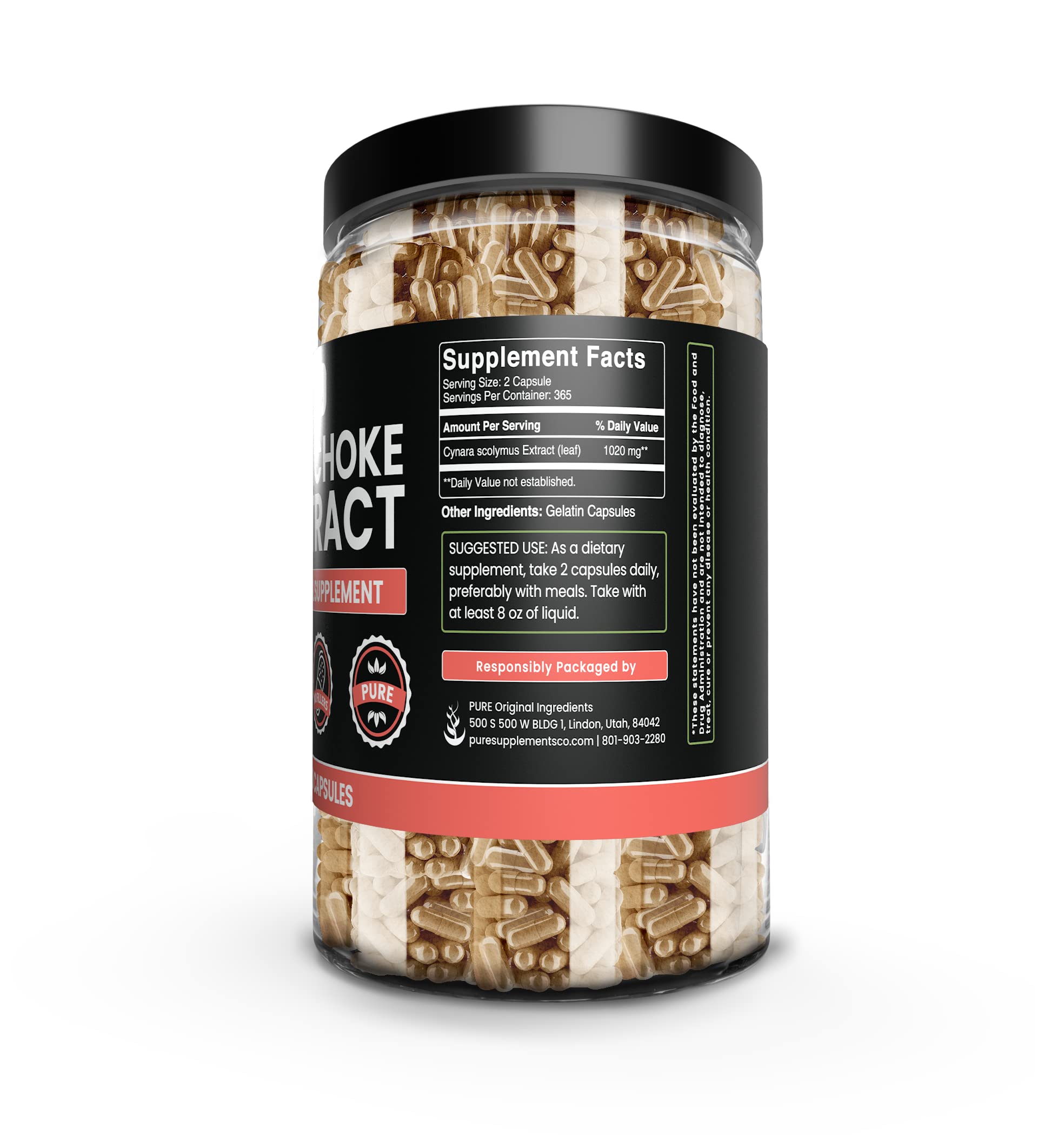 Artichoke Extract Capsules – Pure Original Ingredients, 730 Caps, No Fillers, Lab Verified