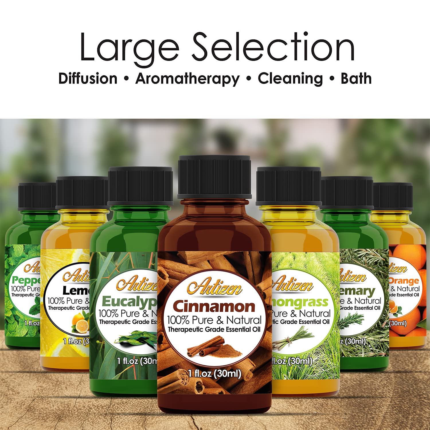 Artizen 2oz Peppermint Essential Oil – 2 Fluid Ounces | Aromatherapy & Holiday Freshness