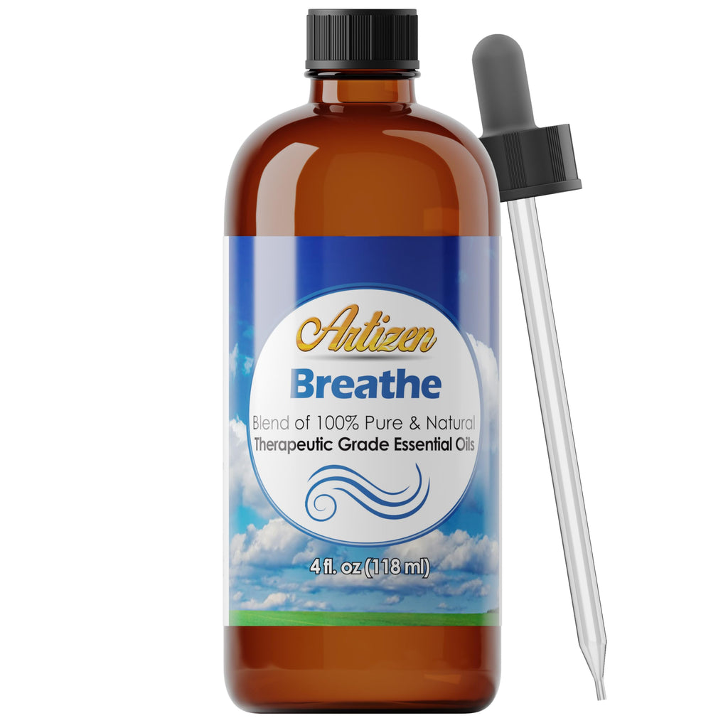 Artizen Breathe Blend Essential Oil 4oz – Pure & Natural Eucalyptus & Peppermint for Aromatherapy