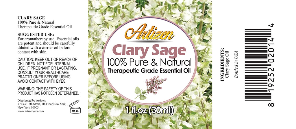 Artizen Clary Sage Essential Oil - 30ml (1 Fl Oz) - Pure & Natural
