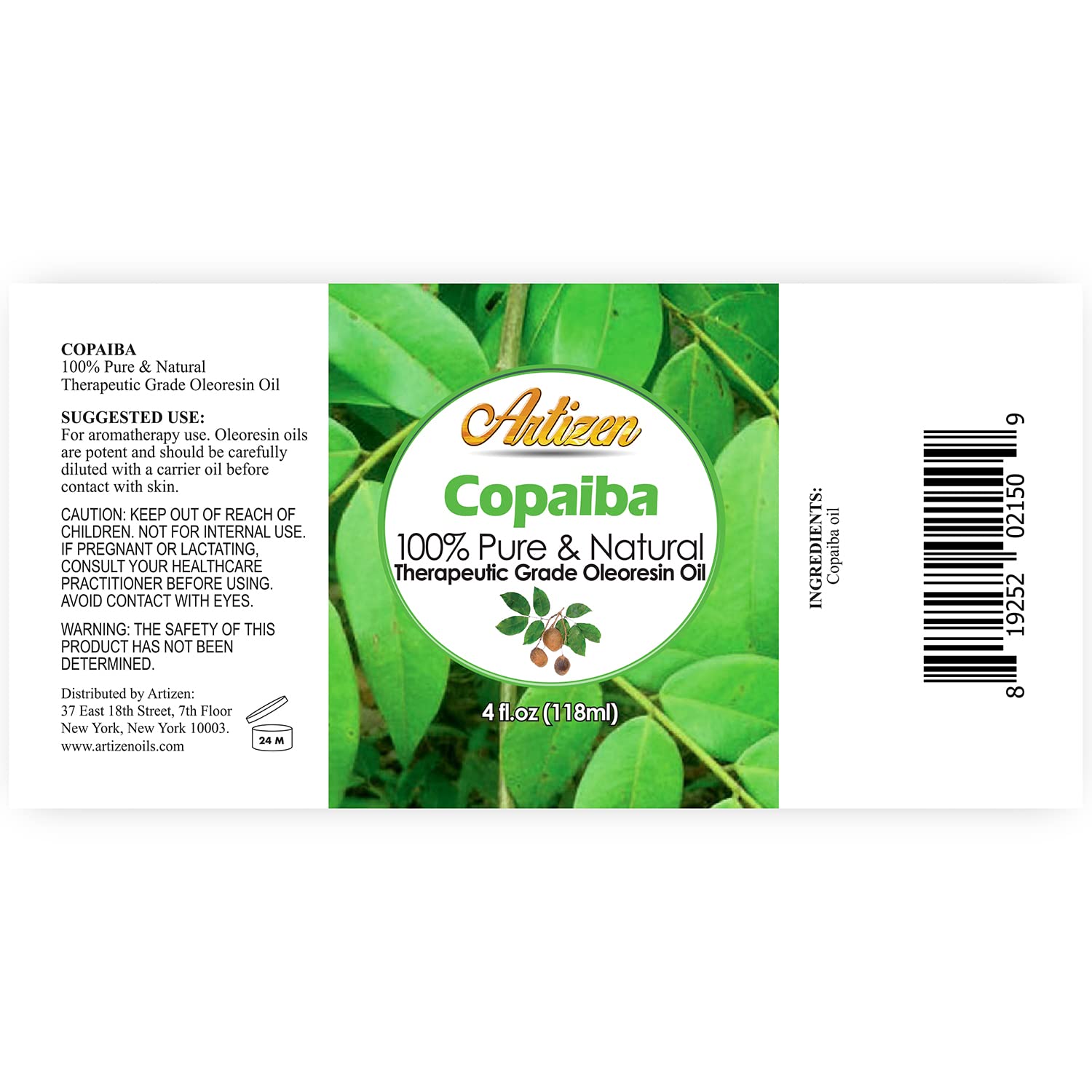 Artizen 4oz Copaiba Essential Oil - 4 fl oz | 100% Pure