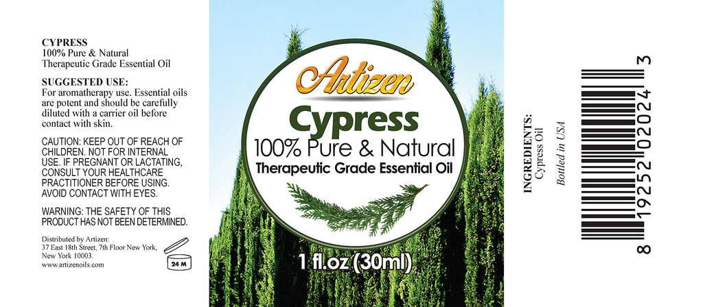 Artizen Cypress Essential Oil – 30ml (1 Fl Oz) – Pure & Natural