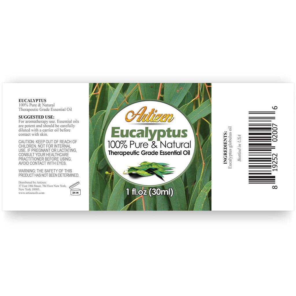 Artizen Eucalyptus Essential Oil - 30ml (1 fl oz) 100% Pure & Natural | Therapeutic Grade for Aromatherapy & Sauna