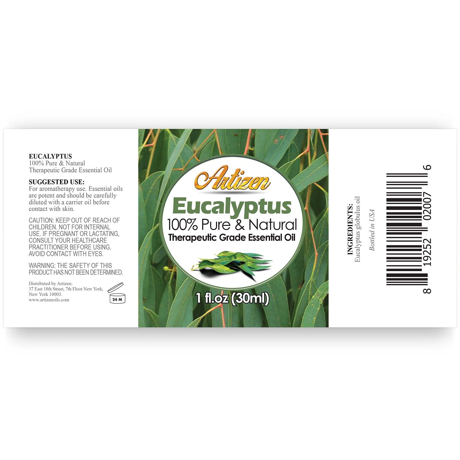 Artizen Eucalyptus Essential Oil - 30ml (1 fl oz) 100% Pure & Natural | Therapeutic Grade for Aromatherapy & Sauna