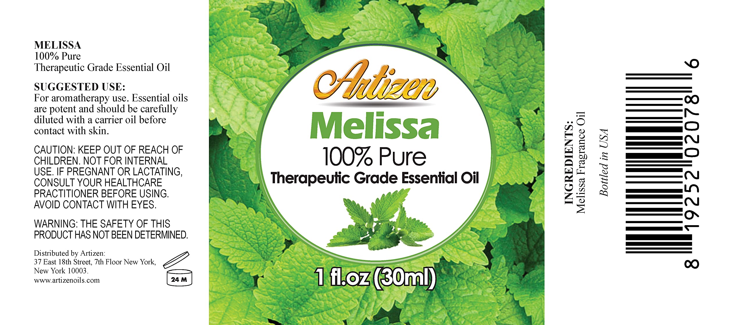 Artizen Melissa Essential Oil 30ml | 1 Fl Oz | Pure & Potent
