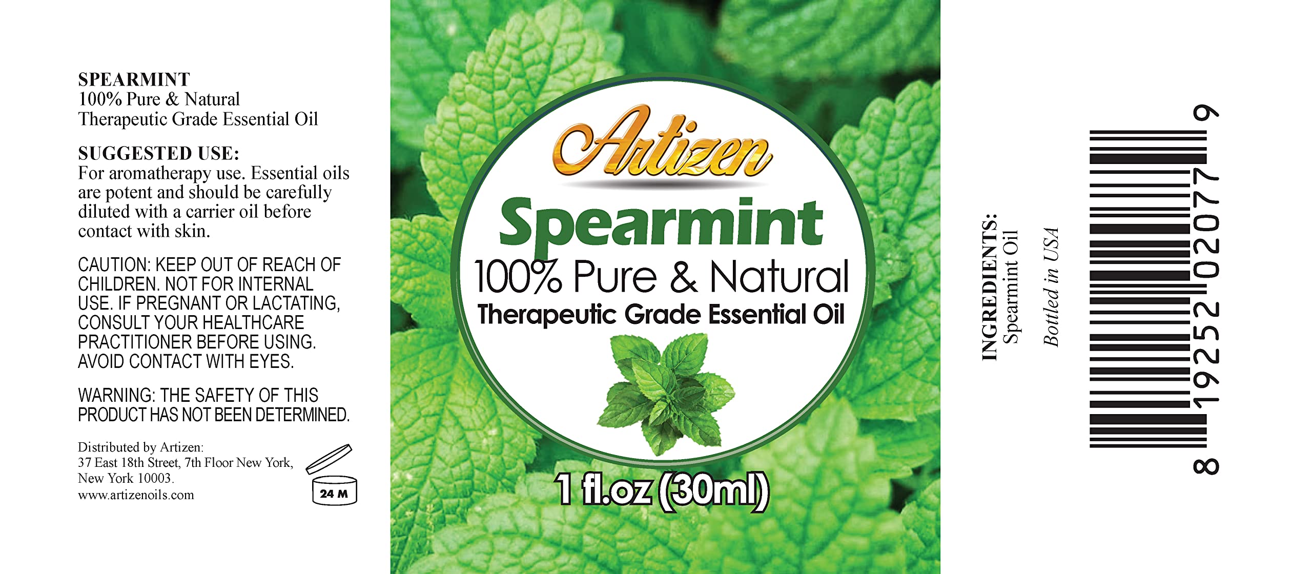 Artizen Spearmint Essential Oil 30ml (1 fl oz) – 100% Pure & Natural