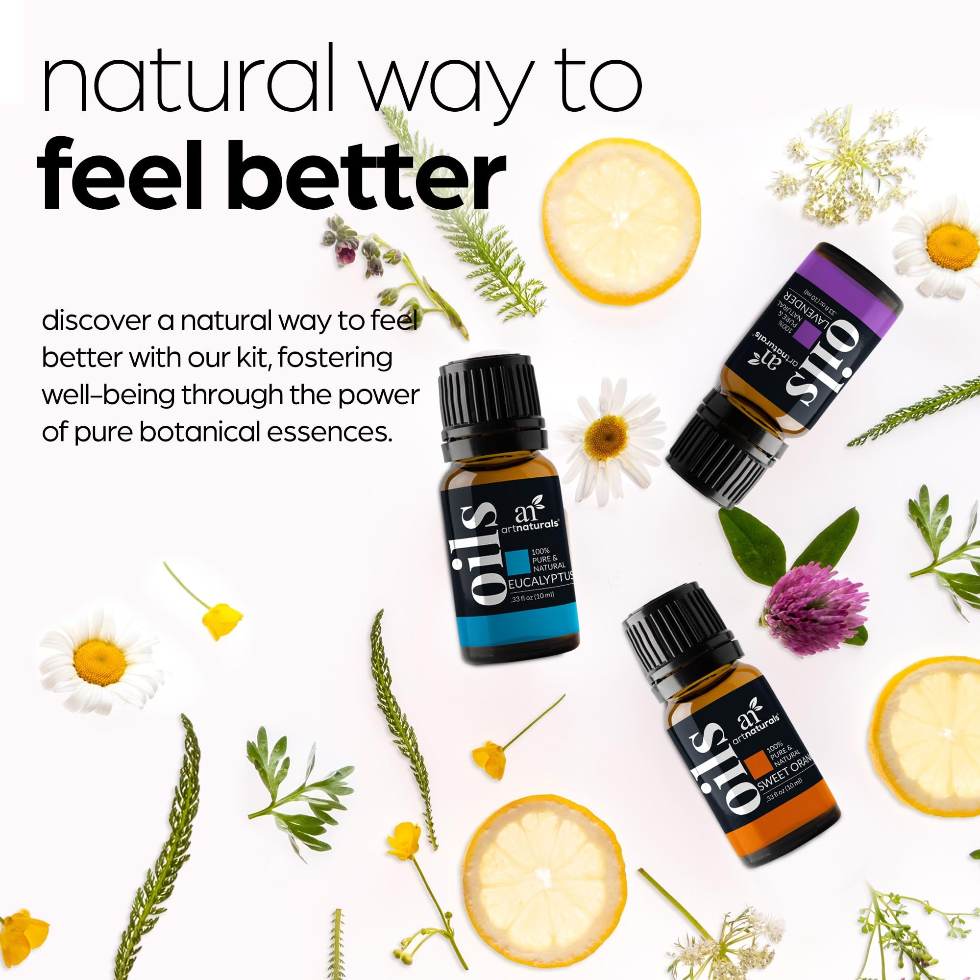 ArtNaturals Aromatherapy Top-6 Essential Oil Set (6x10ml) – Therapeutic Grade