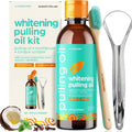artnaturals Coconut Oil Pulling Set (8oz) – Bamboo Toothbrush & Tongue Scraper, Alcohol-Free Mouthwash