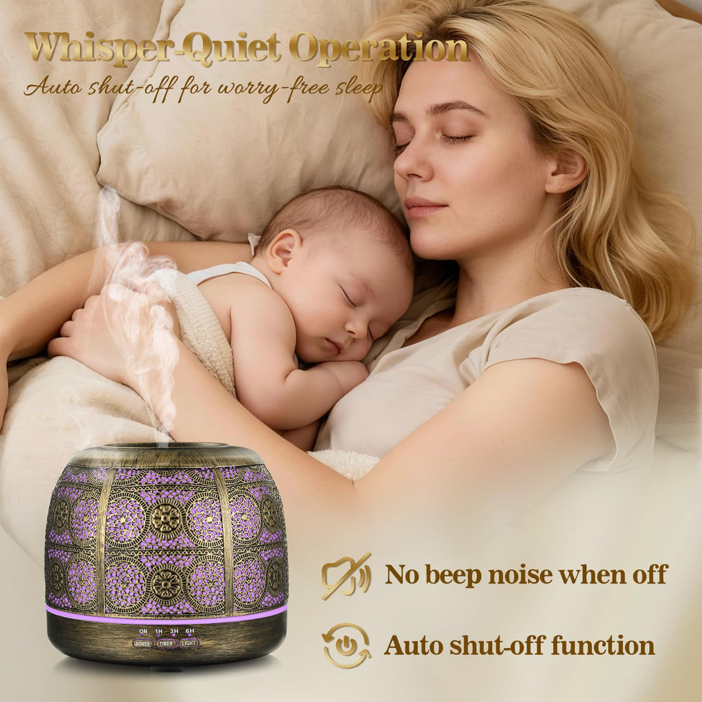 ARVIDSSON 500ml Ultrasonic Essential Oil Diffuser for Large Rooms | Metal Design