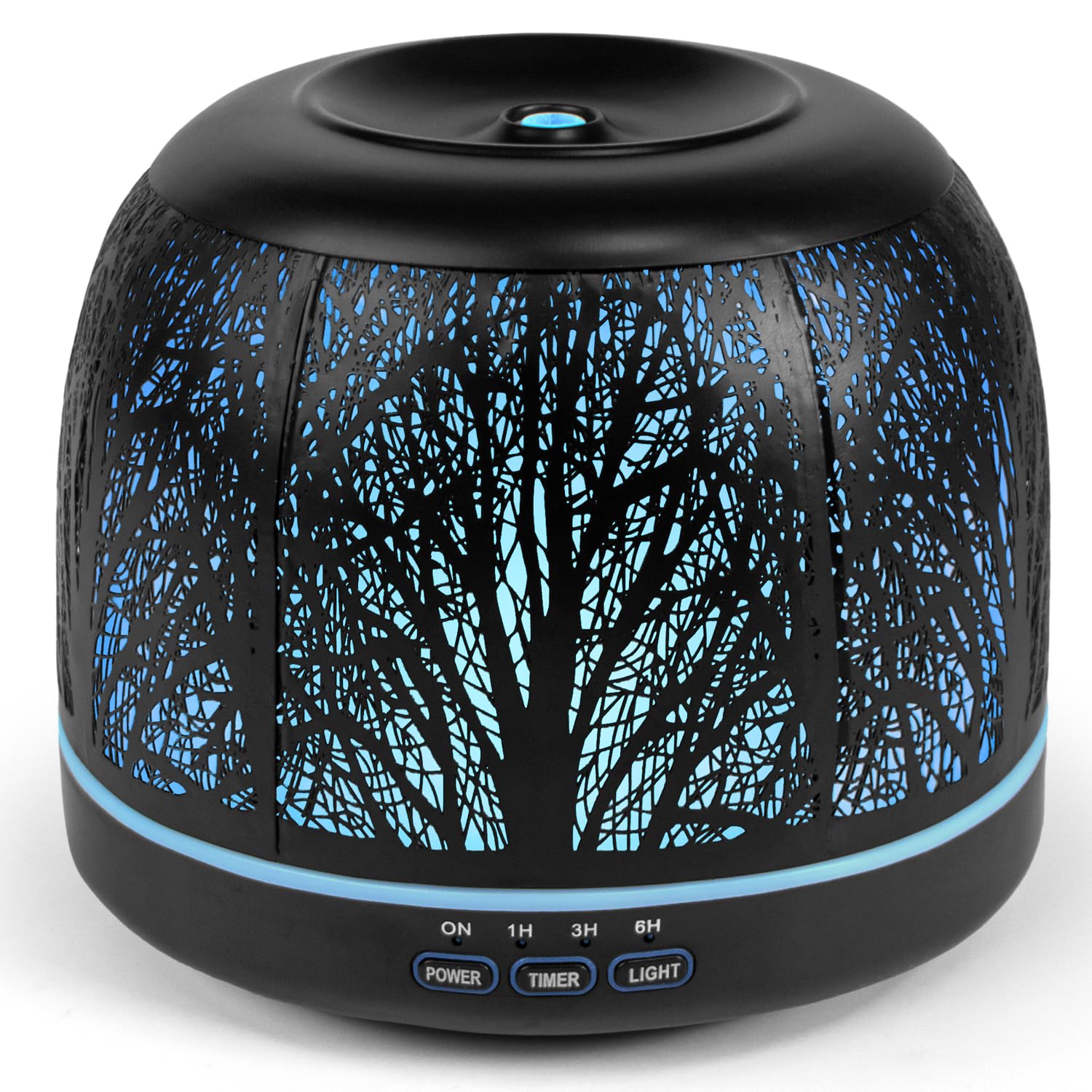 ARVIDSSON 500ml Essential Oil Diffuser – Metal Diffuser for Large Rooms, 7-Color Mood Light, Auto Shut-Off, Timer, Gift for Women – Black Tree