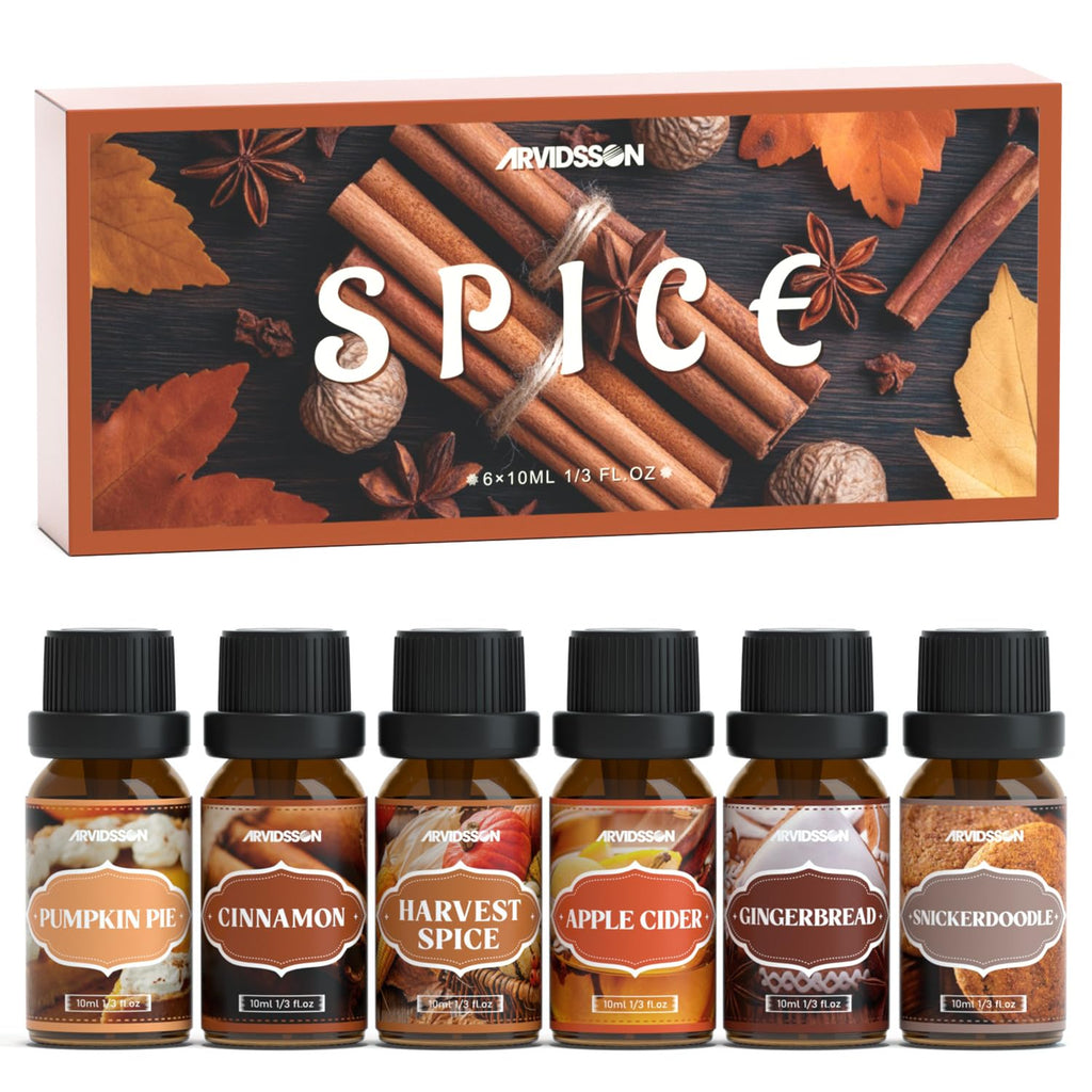 Autumn Spice Essential Oils Set | Cinnamon Pumpkin Pie Harvest Diffuser Scents