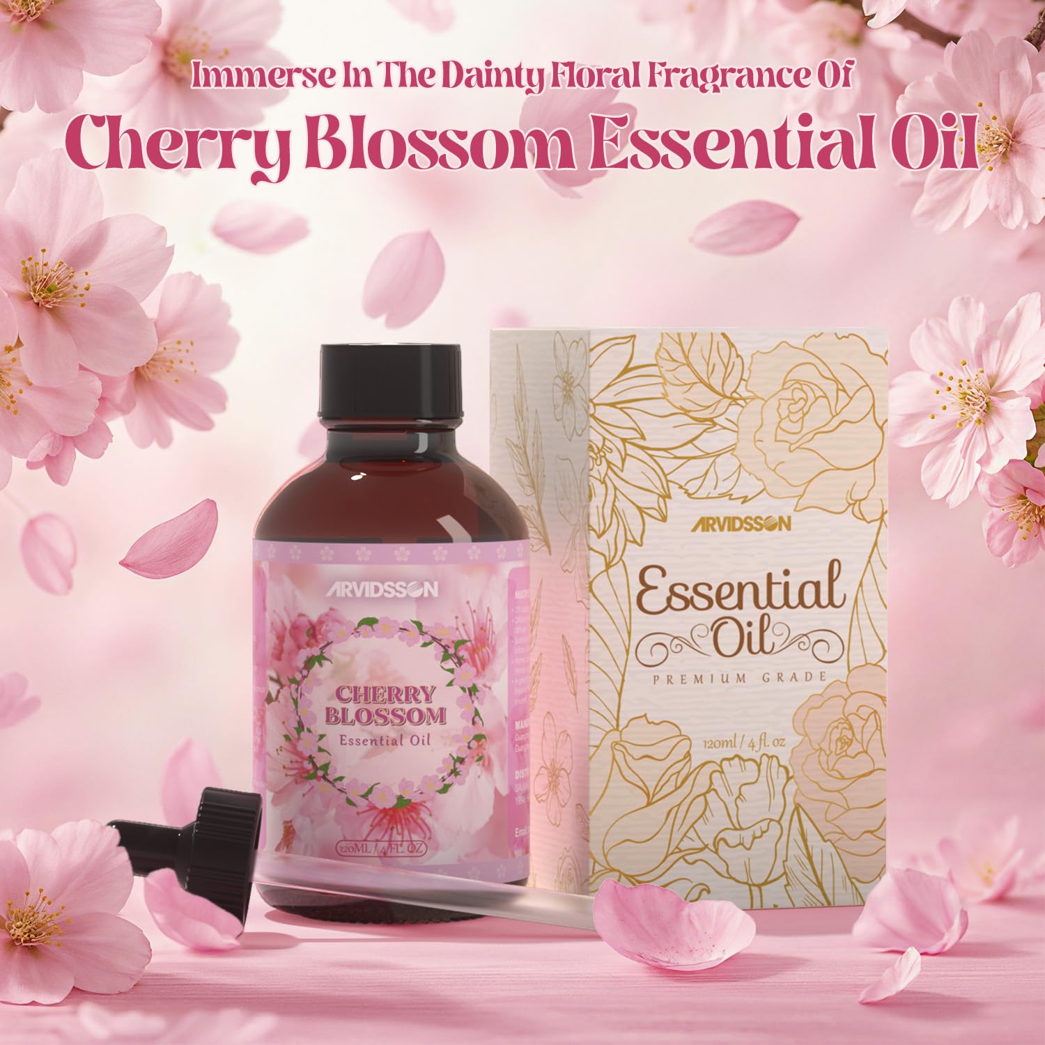 ARVIDSSON Cherry Blossom Essential Oil 4 oz | Pure & Natural Aromatherapy
