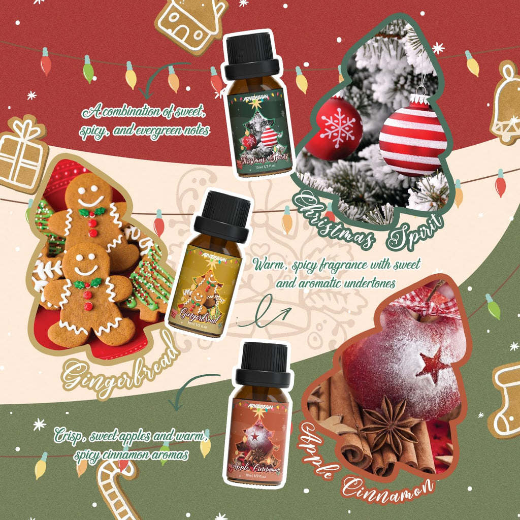 ARVIDSSON Christmas Fragrance Oil Set – Winter Diffuser & Candle Making Oils