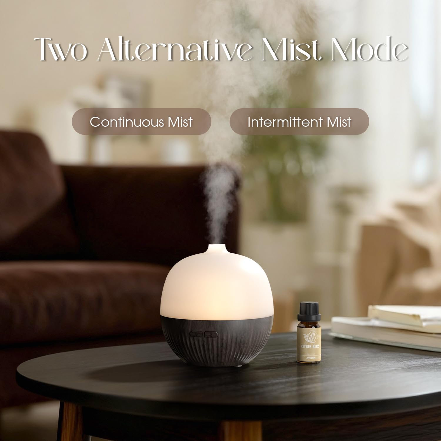 ARVIDSSON 100ml Essential Oil Diffuser - Ultrasonic Diffuser with Mood Light (Dark Wood)