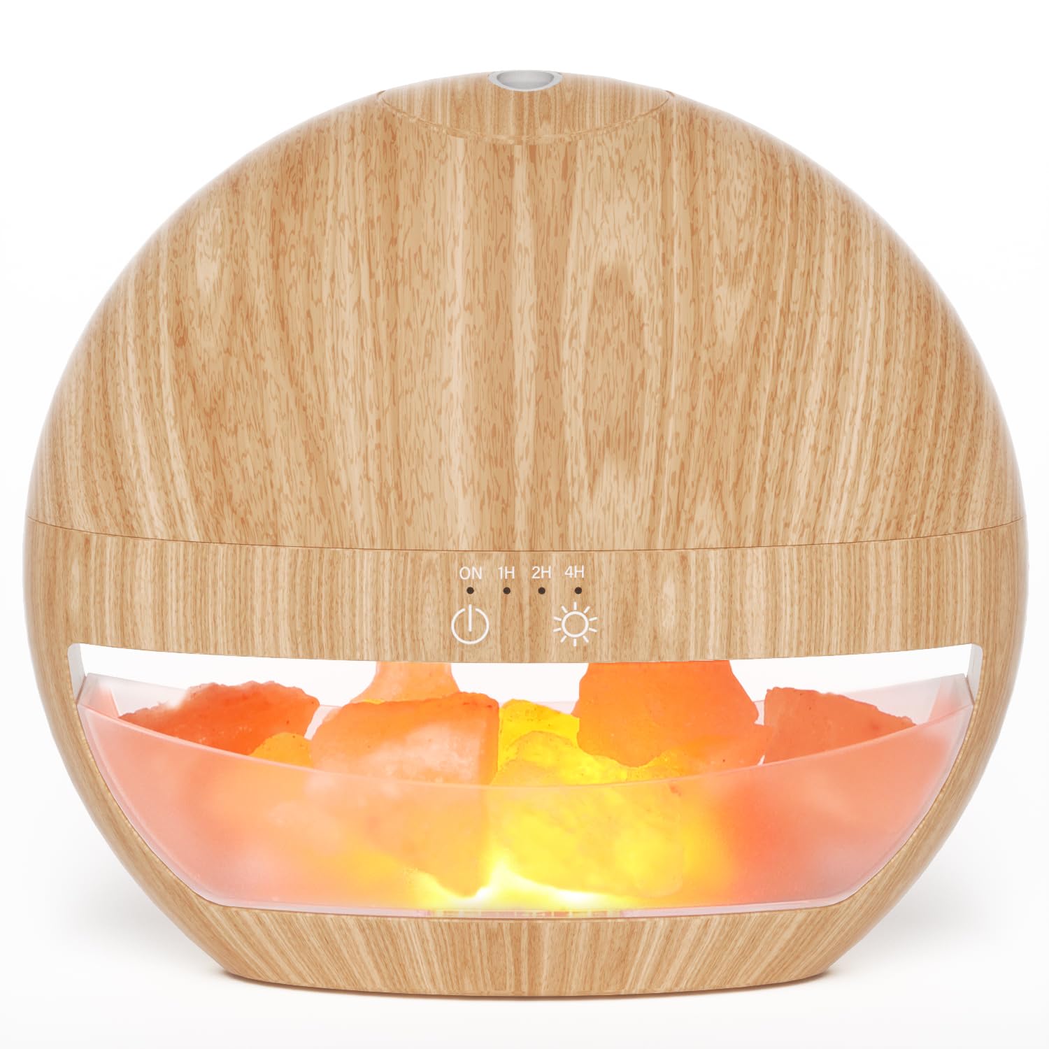 ARVIDSSON Himalayan Salt Lamp Diffuser – Essential Oil Ultrasonic Humidifier (Wood Grain)