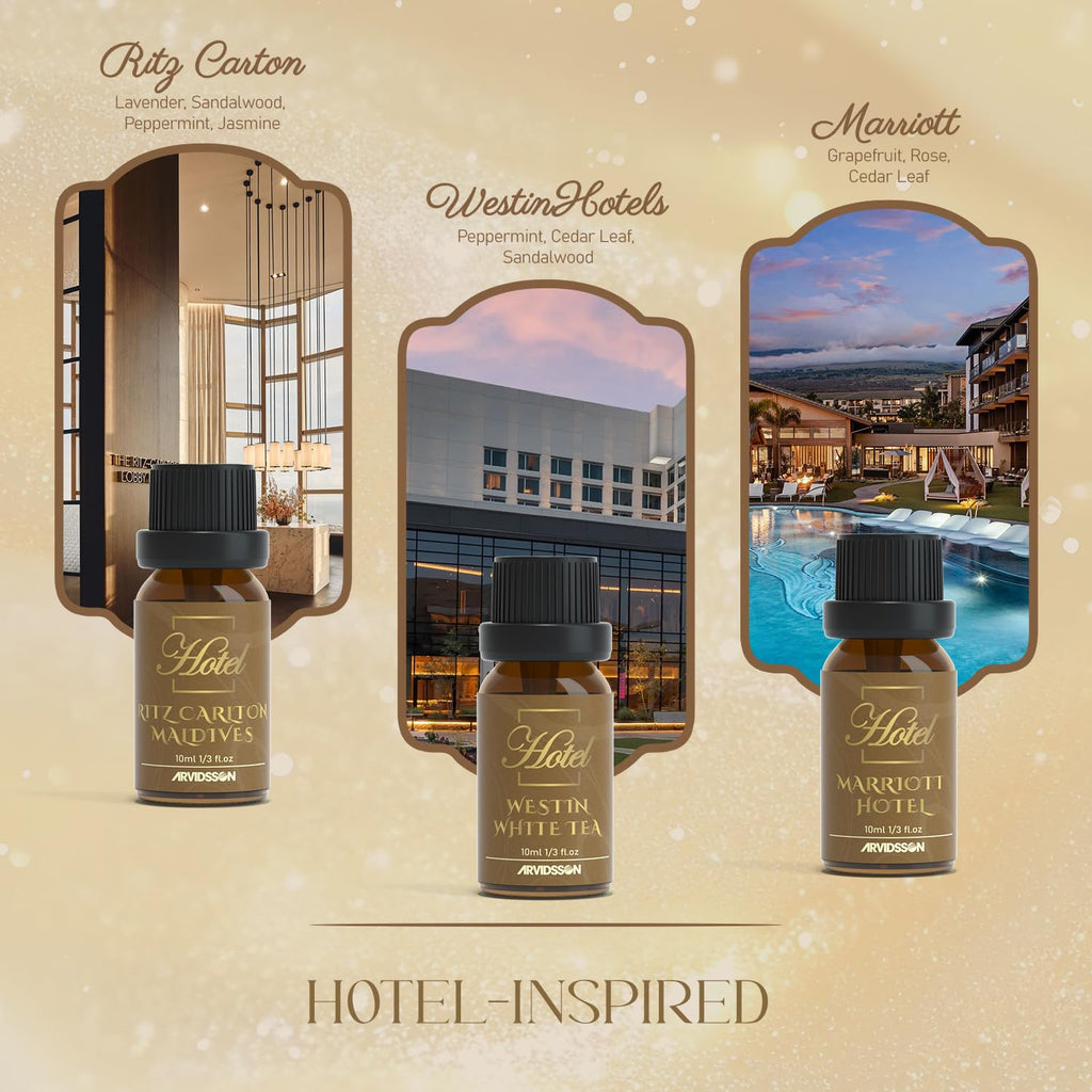 ARVIDSSON Hotel Diffuser Oils Gift Set – 7 Luxury Hotel-Inspired Fragrances