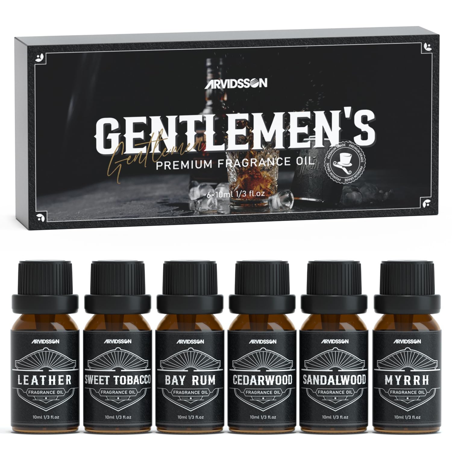 ARVIDSSON Masculine Essential Oils – Sandalwood, Cedarwood & Leather for Men