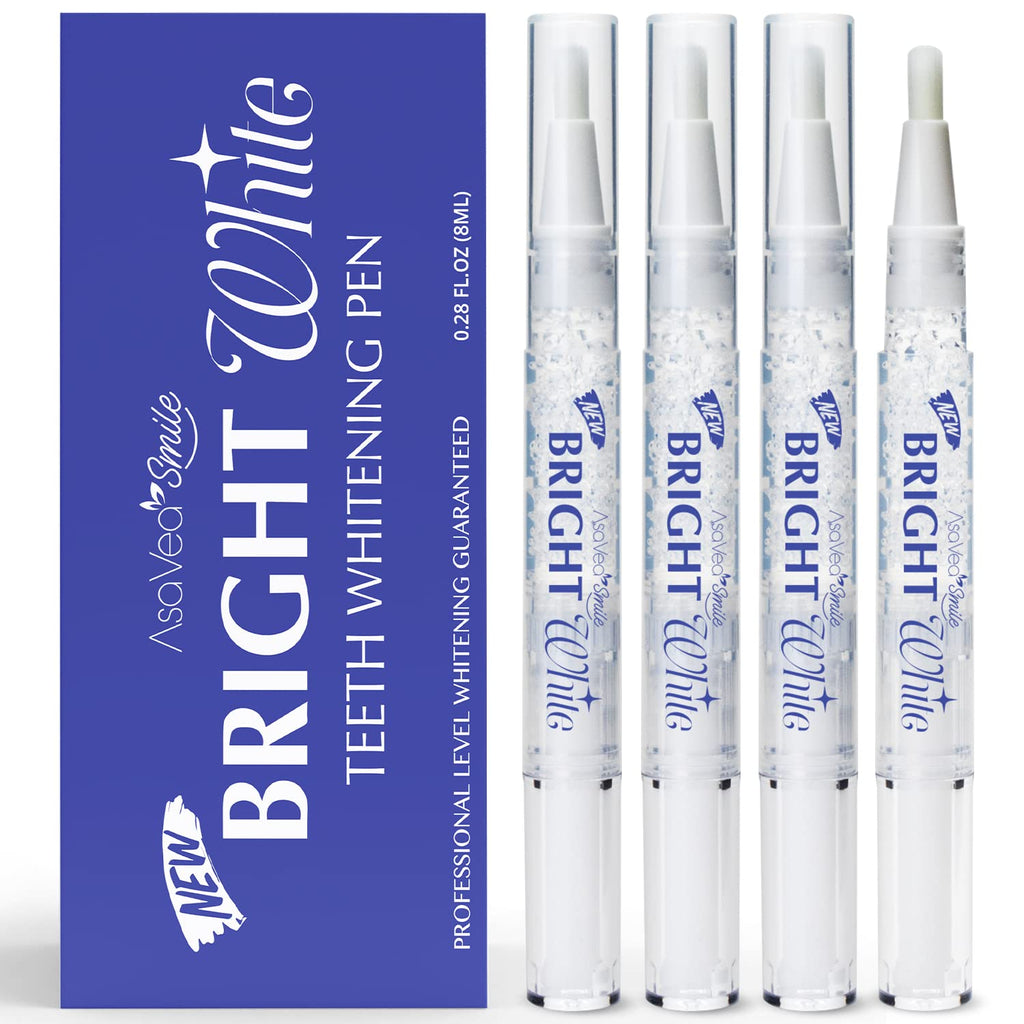 AsaVea Smile Teeth Whitening Pen - 4 Pens, 40+ Uses, No Sensitivity