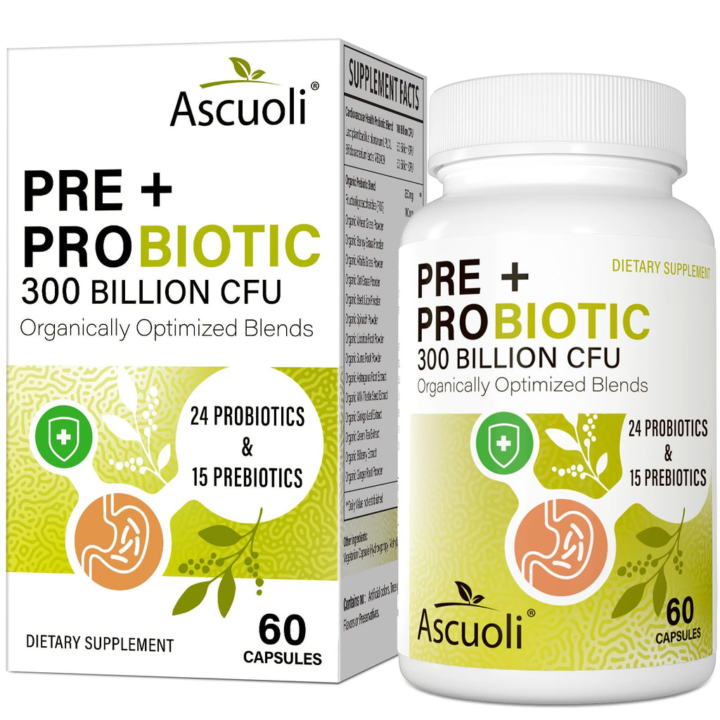 Ascuoli Probiotics for Women & Men - 300B CFU, 24 Strains, 60 Capsules
