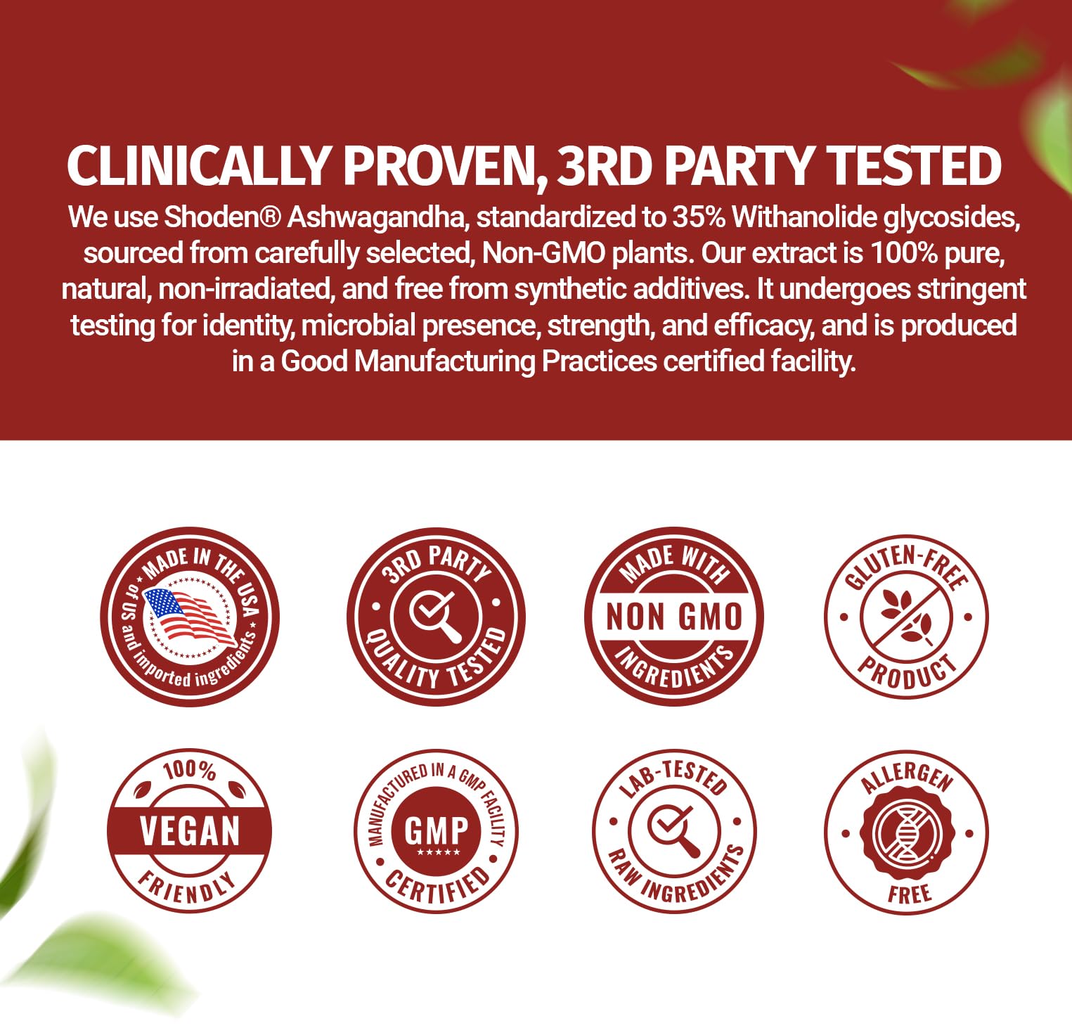 100% Natural Shoden Ashwagandha Complex Supplement - Ultra High Potency 35:1 Concentrated Root Extract for Sleep & Energy Support - Vegan, Non-GMO - 60 Ashwagandha Capsules