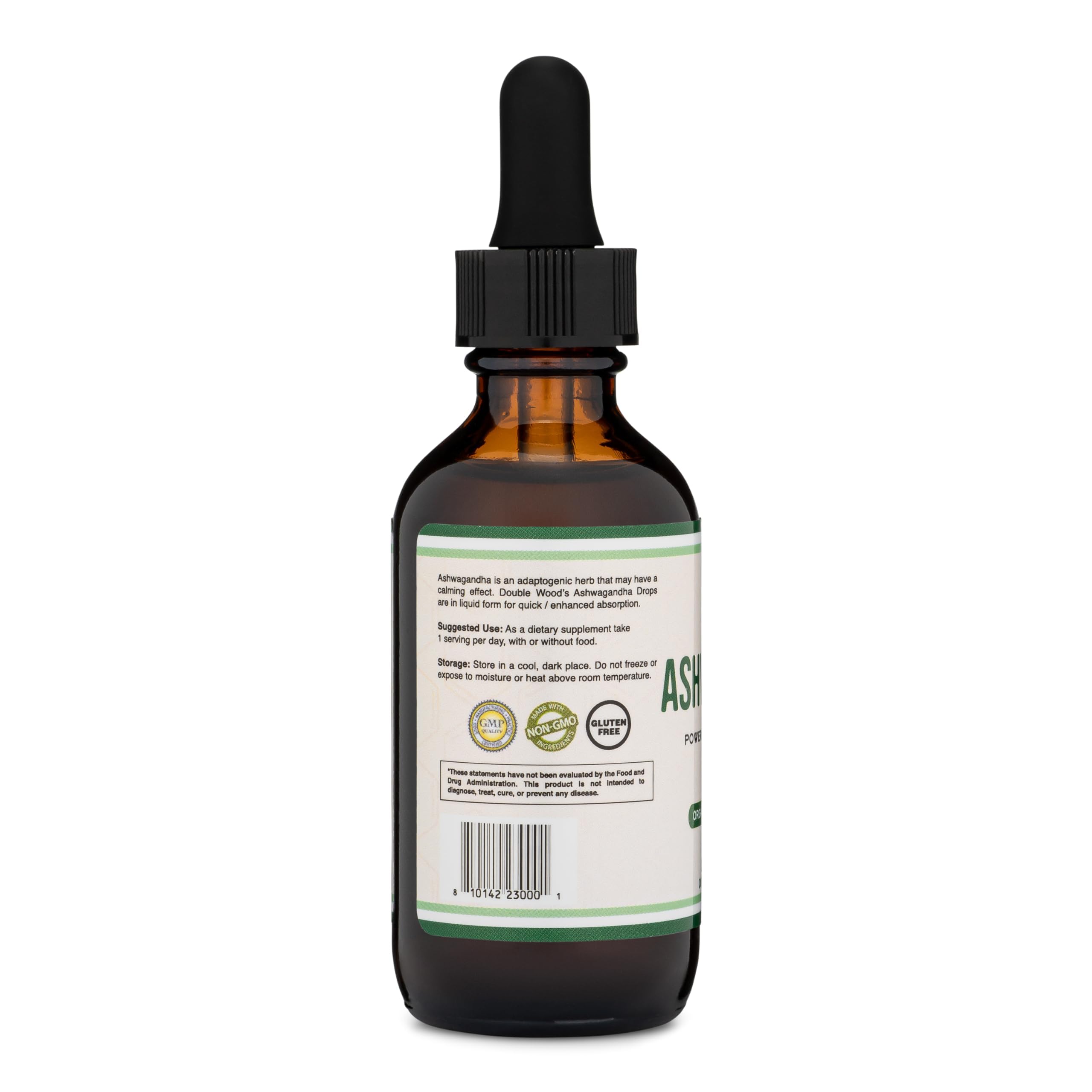 Ashwagandha Organic Drops 1200mg (60 Servings) – Stress Relief | Double Wood
