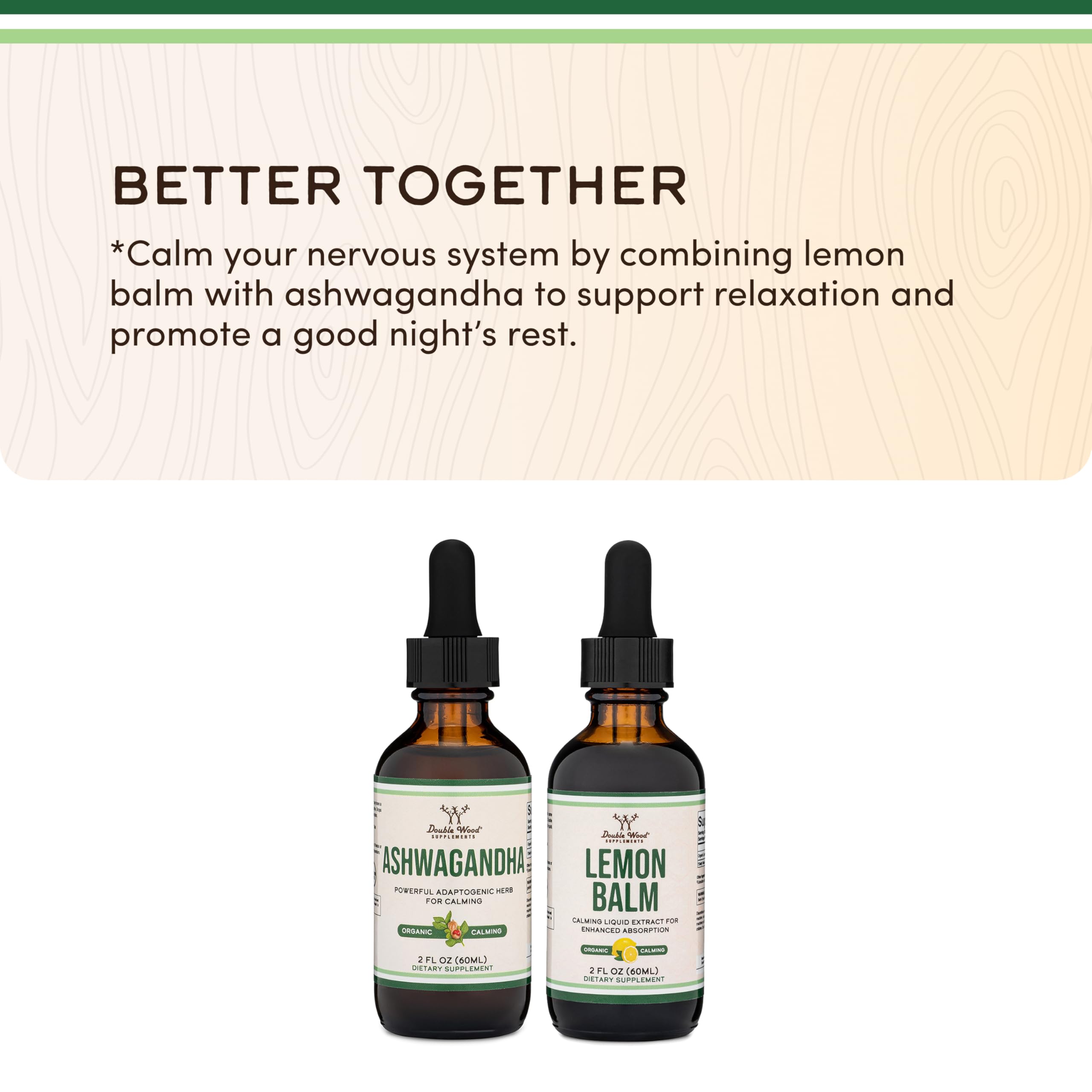 Ashwagandha Organic Drops 1200mg (60 Servings) – Stress Relief | Double Wood