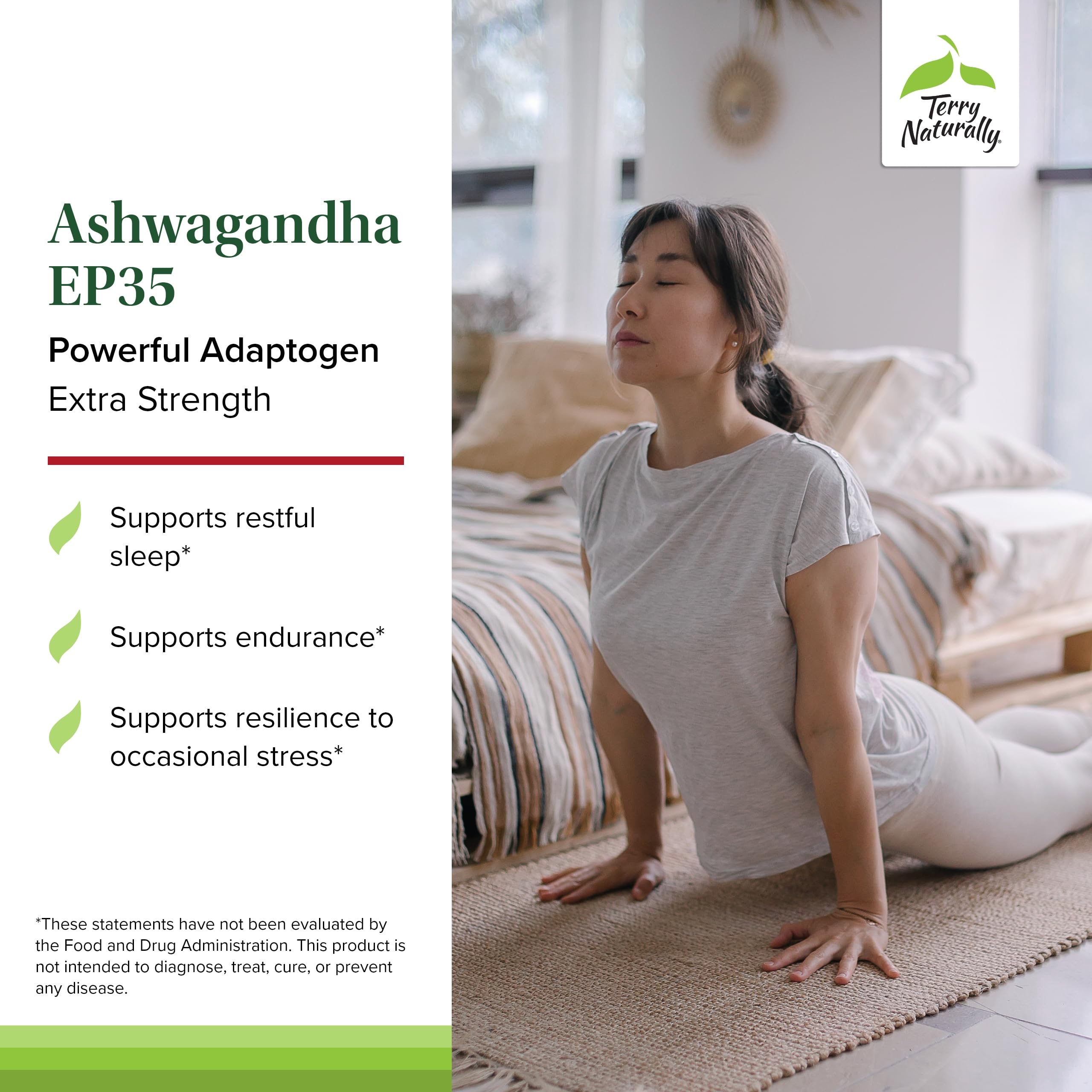 Terry Naturally Ashwagandha EP35 Extra Strength - Sleep & Stress Support - 60 Capsules