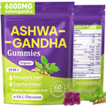 Ashwagandha Gummies - 10 in 1 Organic Ashwaganda Gummies for Women & Men, with L Theanine, Vitamin B6, Black Pepper for Relaxation*, Cognitive, Immune, Zzz, Cortisol, Vegan, Berry Flavor - 60 Count