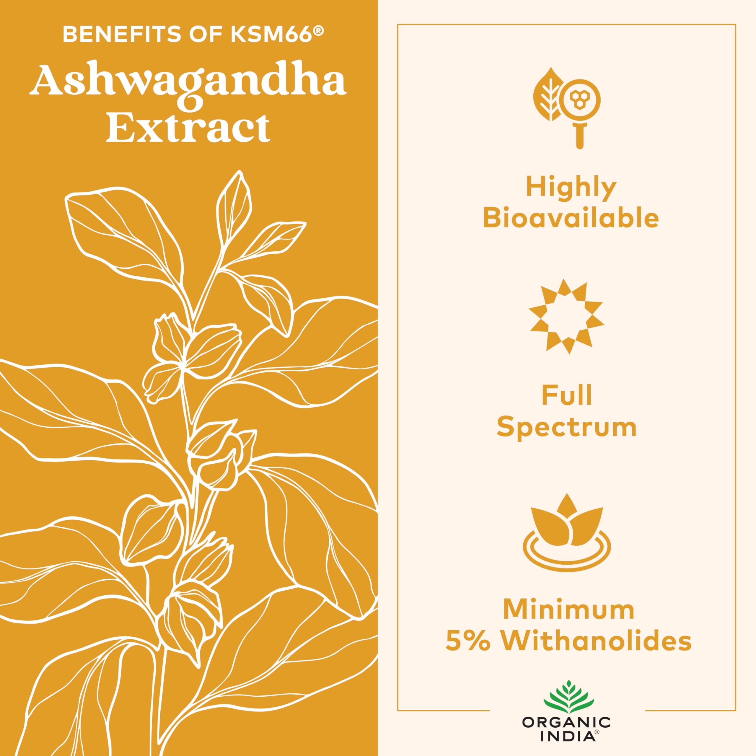 ORGANIC INDIA Ashwagandha Gummies - KSM-66 Stress Support, Lemon Lime, 60 Gummies