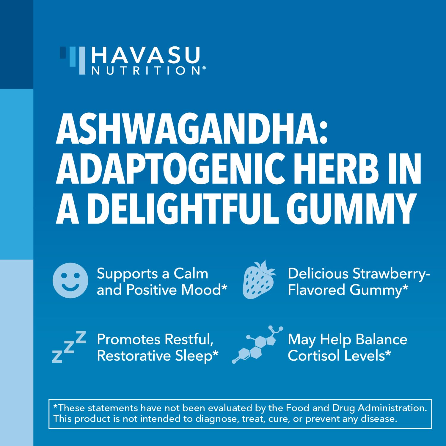 Ashwagandha Gummies for Stress & Mood Support – Strawberry, Vegan, Non-GMO