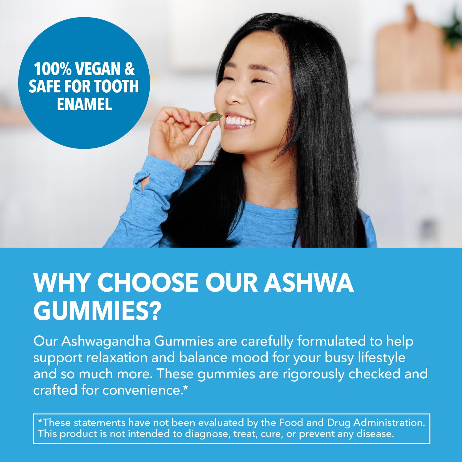 Ashwagandha Gummies for Stress & Mood Support – Strawberry, Vegan, Non-GMO