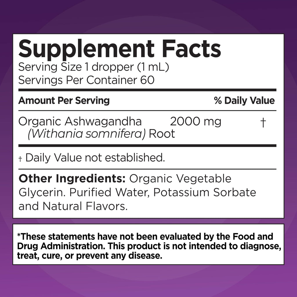 Ashwagandha KSM-66 Drops 2000mg – Berry Flavor | Immune Support, Performance & Heart Health | 60 Servings