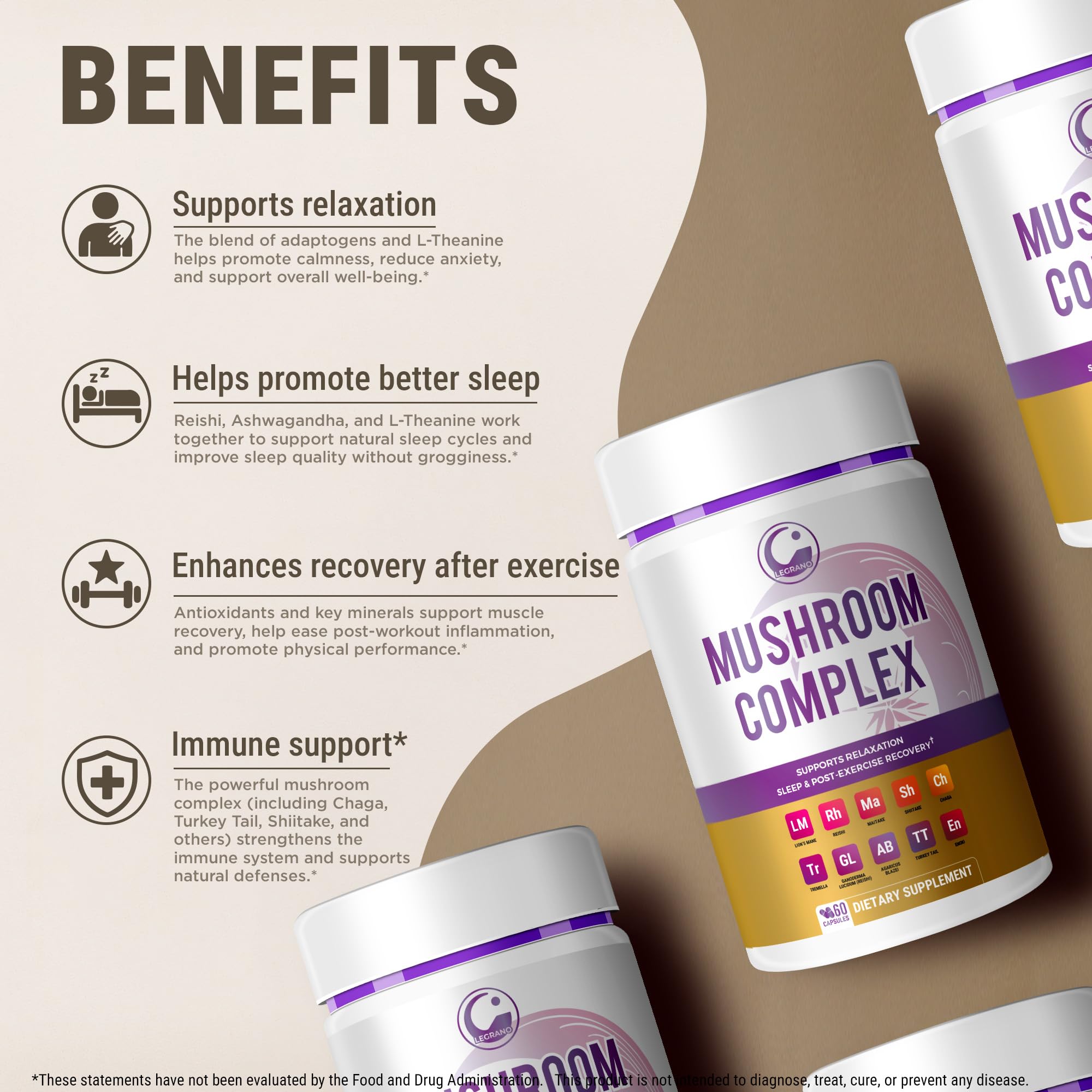 Evening Mushroom Capsules – Relaxation & Sleep (60 Caps)