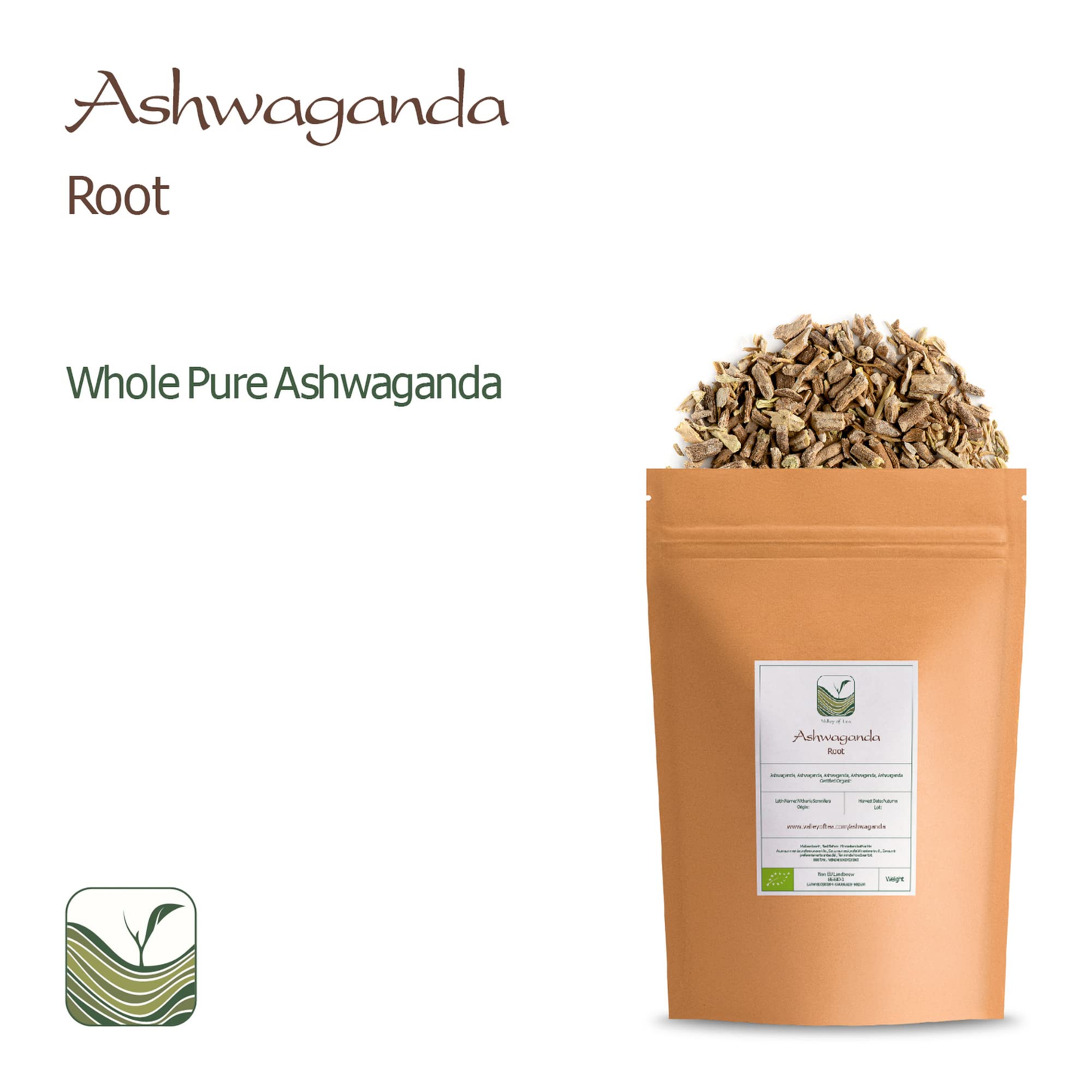 Ashwagandha Organic Root India - For Relexation - Ashwanda Roots - Ashwagonda - Indian Ginseng - Poison Gooseberry - Winter Cherry - Withania Root