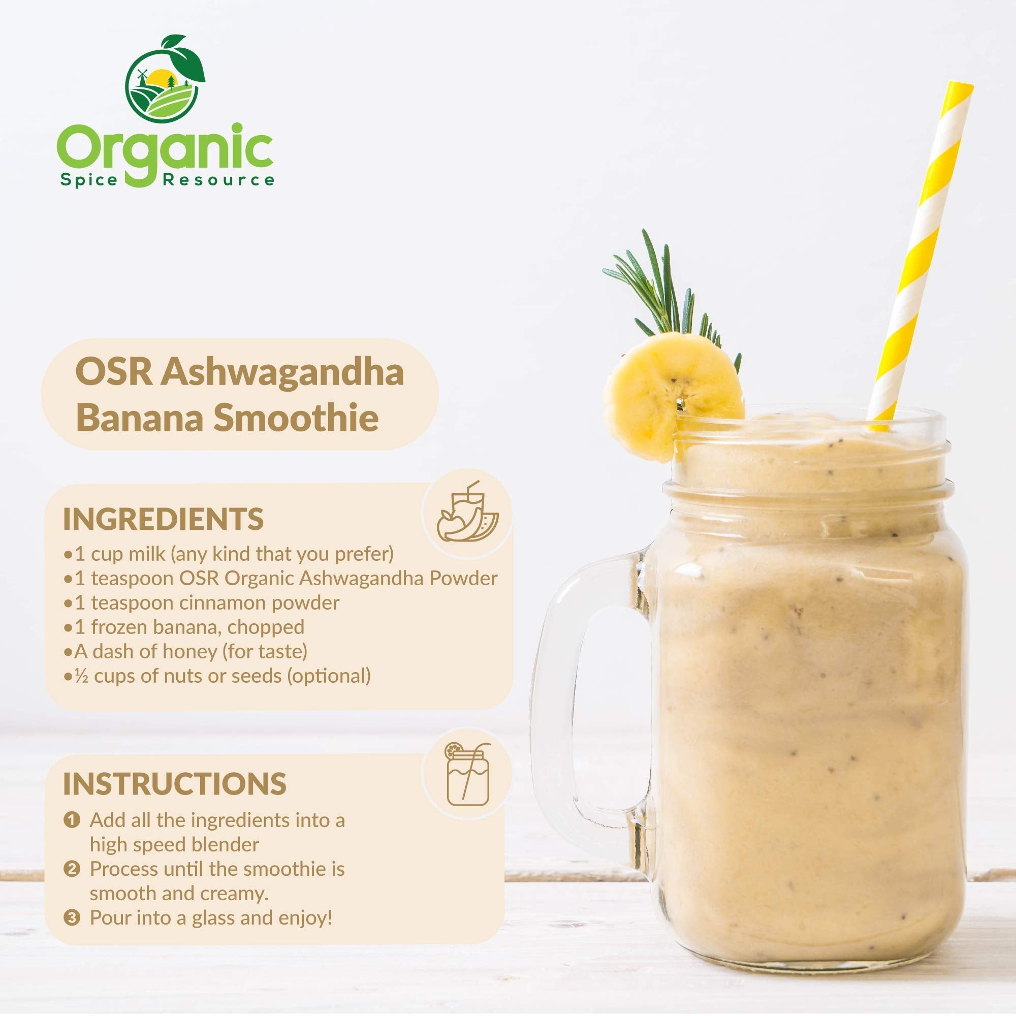 Organic Ashwagandha Root Powder - 8 oz | Lab Tested for Purity | Non-GMO | Resealable Kraft Bag | Withania Somnifera - Indian Ginseng | SHOPOSR
