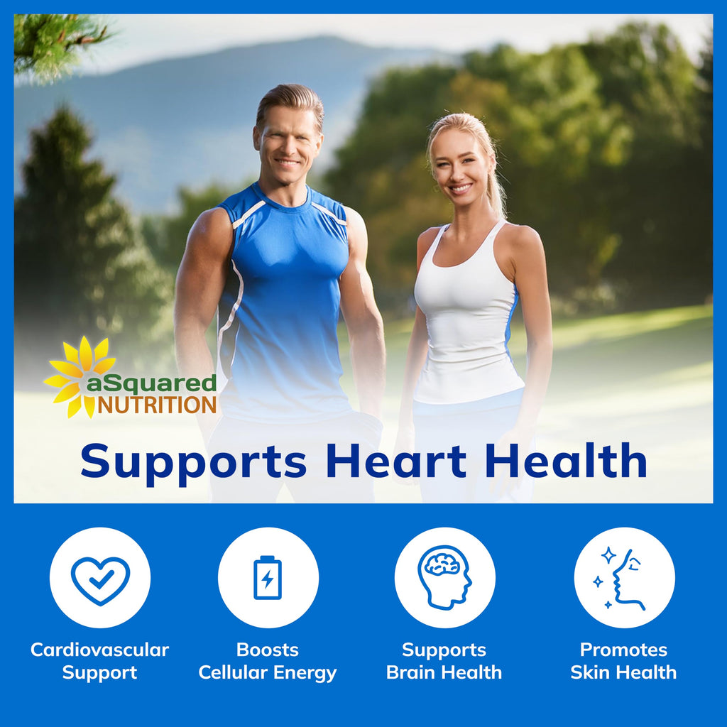 aSquared Nutrition CoQ10 200mg - 60 Capsules | Vegan CoQ10 Supplement