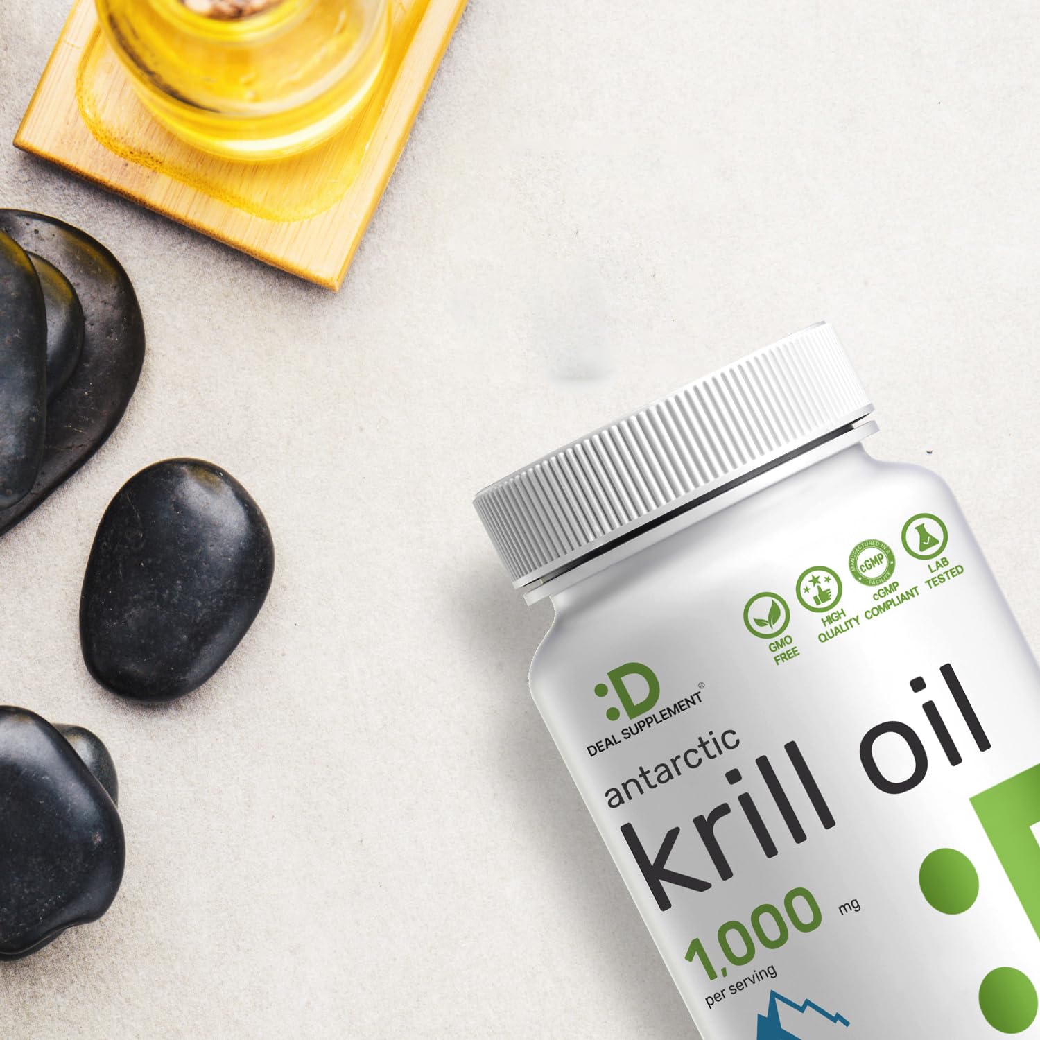 Antarctic Krill Oil 1,000mg – 240 Softgels | Mercury Free, No Fishy Taste | Omega-3 EPA/DHA