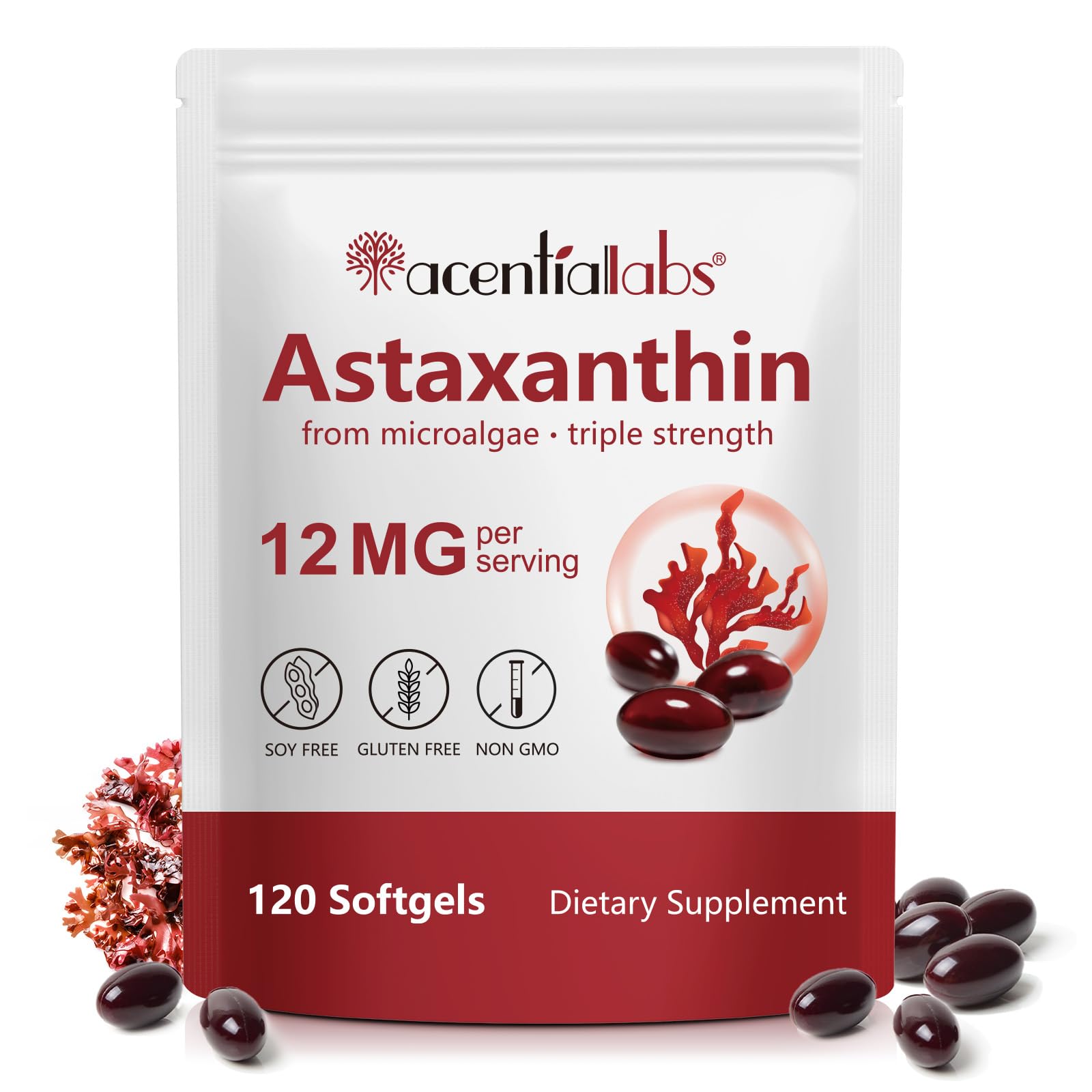 Astaxanthin 12mg Softgels – 120 Count, 4-Month Supply | Premium Antioxidant