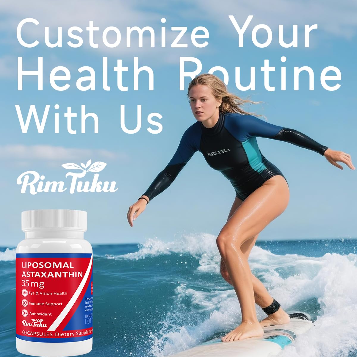 35mg Liposomal Astaxanthin Supplement – Antioxidant Support for Skin, Joints & Eyes (Vegan, Non-GMO)