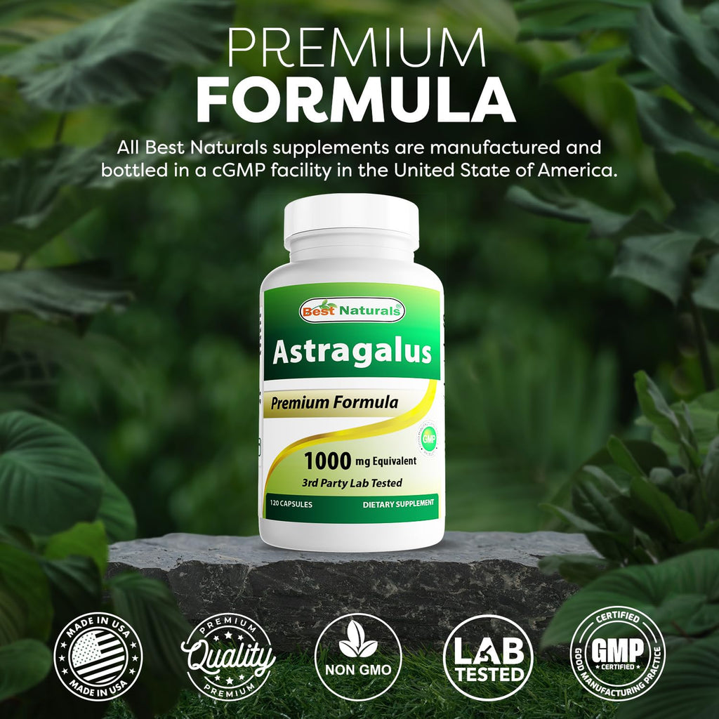 Best Naturals Astragalus Capsule 1000 mg – 120 Count (Pack of 2)
