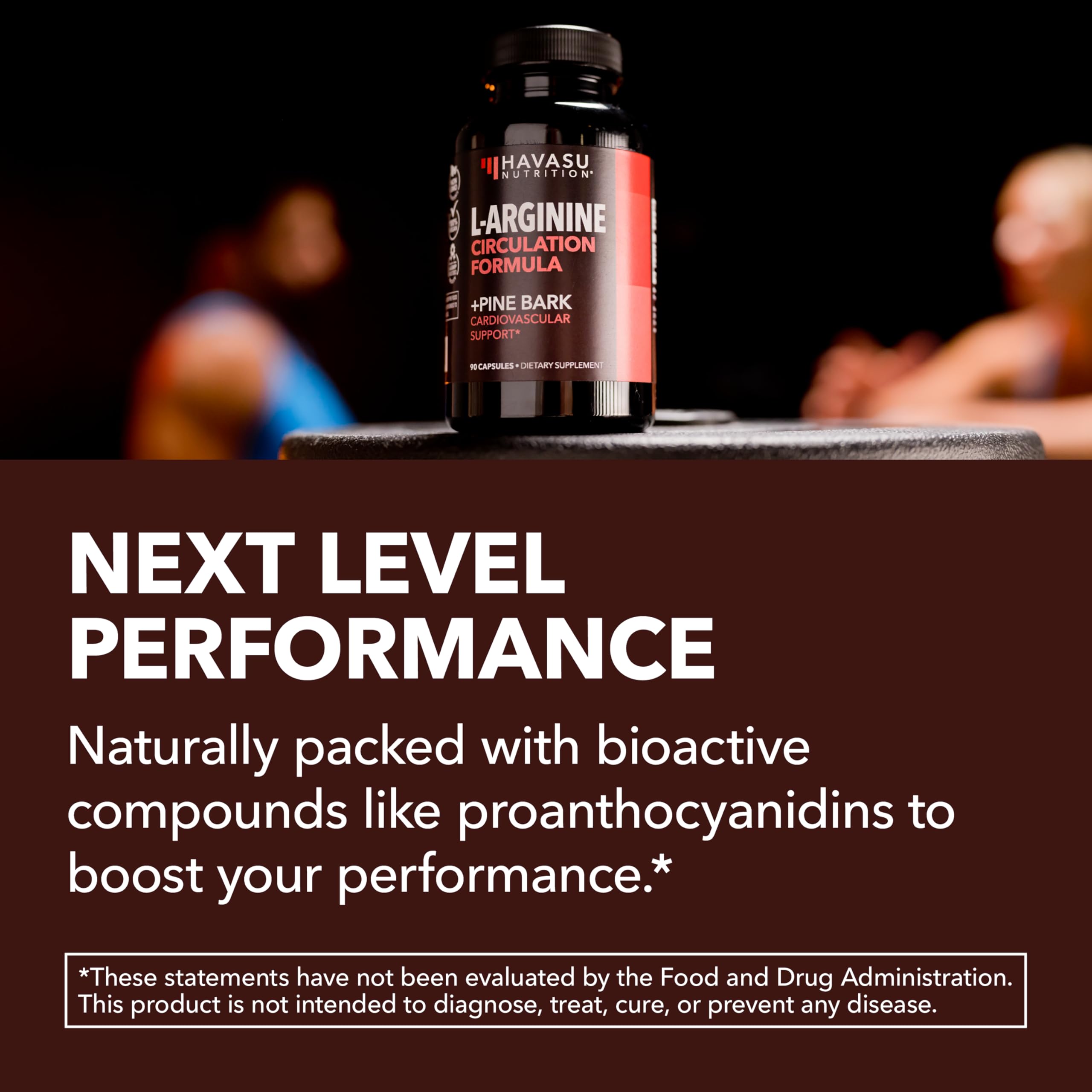L-Arginine 1800mg & Pine Bark 100mg – Nitric Oxide for Men (90 Count)