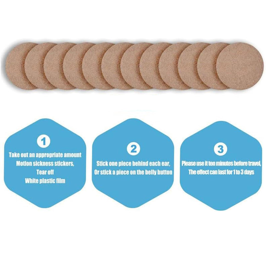 ATkits 40PCS Motion Sickness Patches — Natural Nausea Relief for Travel (Cruise, Car, Flight)