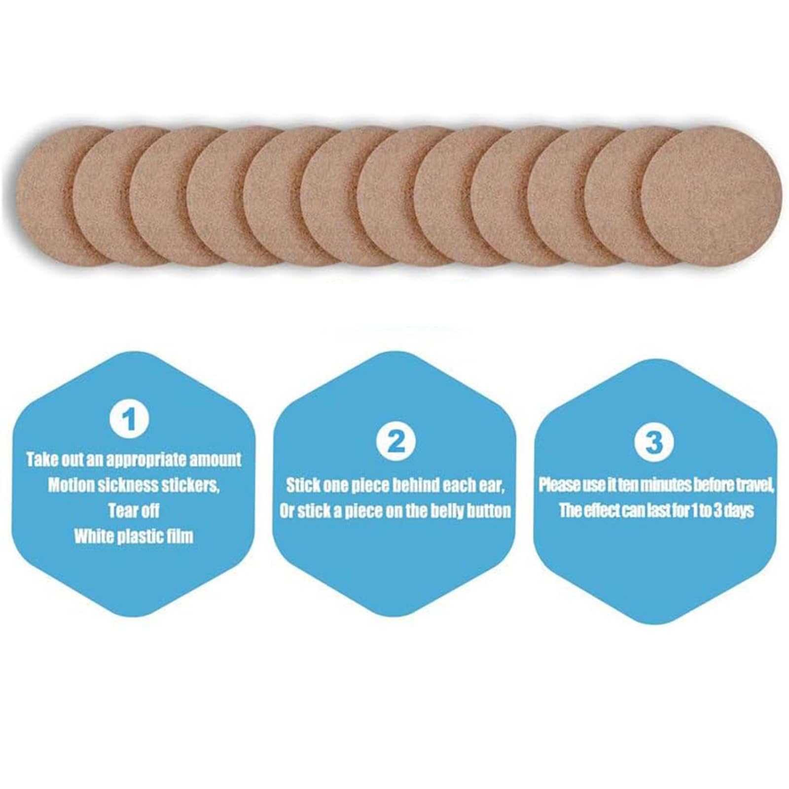 ATkits 40PCS Motion Sickness Patches — Natural Nausea Relief for Travel (Cruise, Car, Flight)
