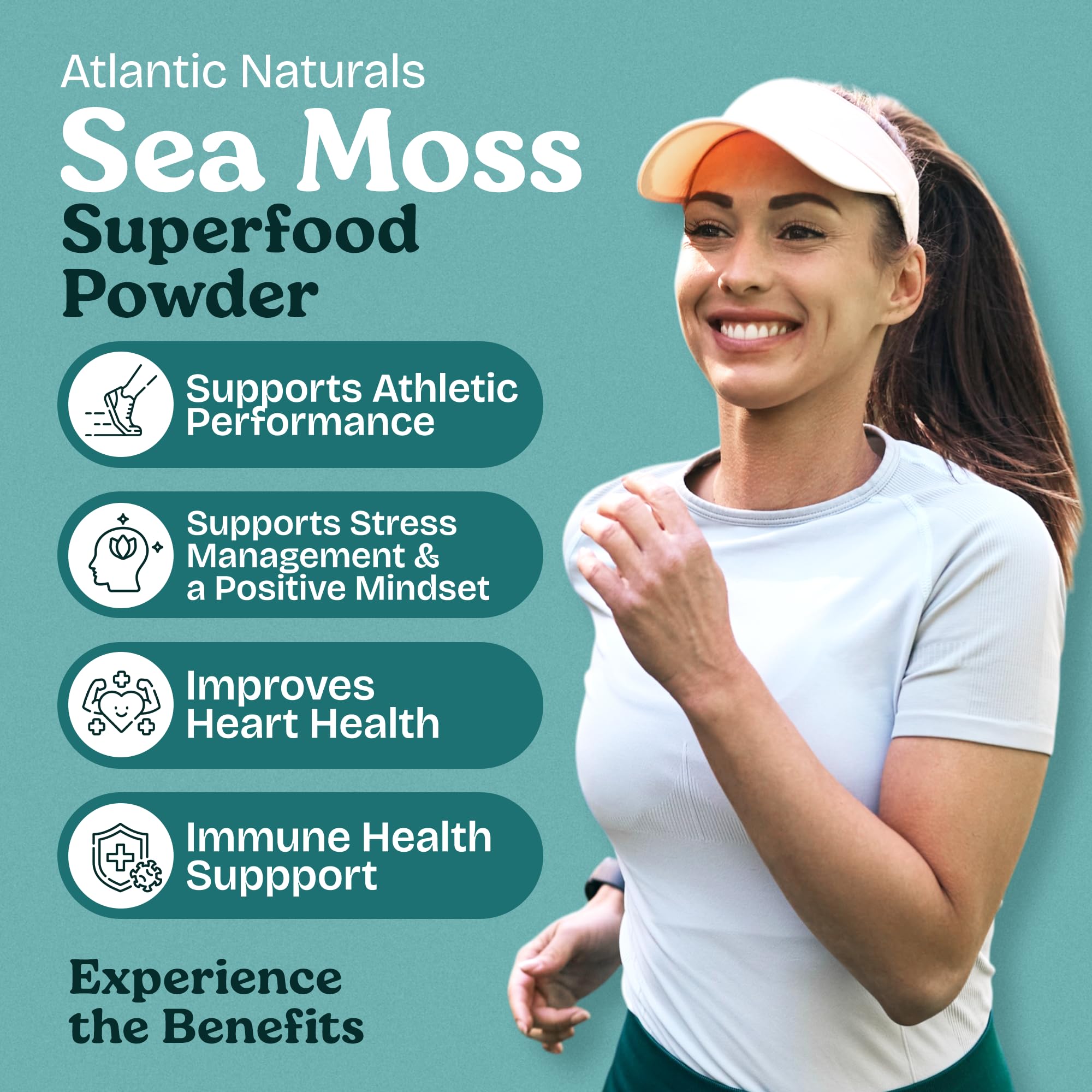 Atlantic Naturals Sea Moss Superfood Powder with Ashwagandha, Beet Root & Maca – Vanilla (150g)