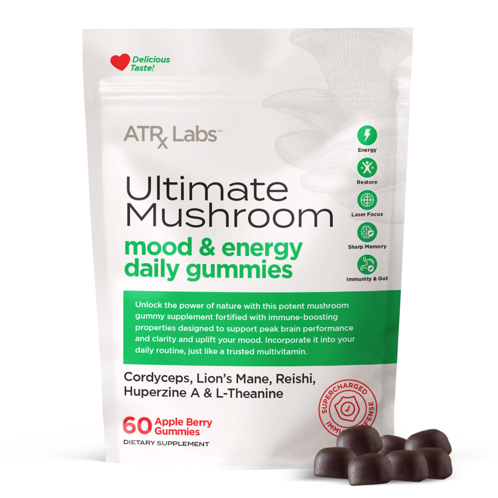 ATRx Labs Ultimate Mushroom Daily Gummies – Cordyceps, Lion's Mane, Reishi (60 ct)
