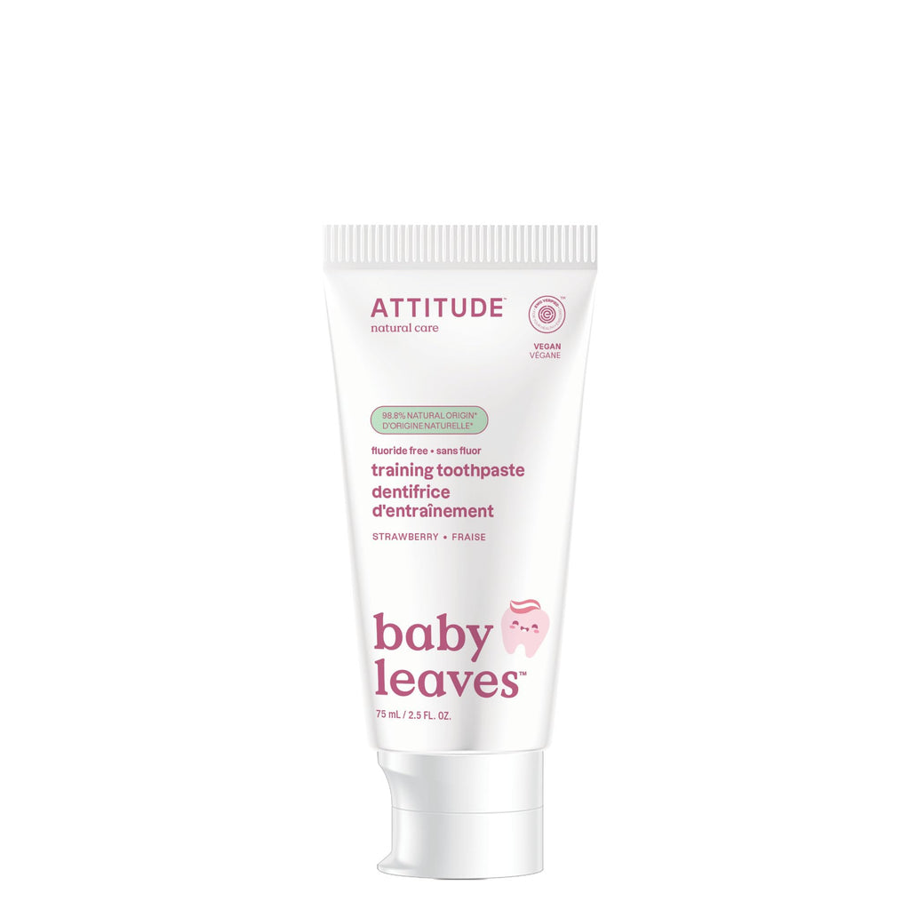 ATTITUDE Baby Training Toothpaste – Strawberry, Fluoride-Free, EWG Verified, Vegan