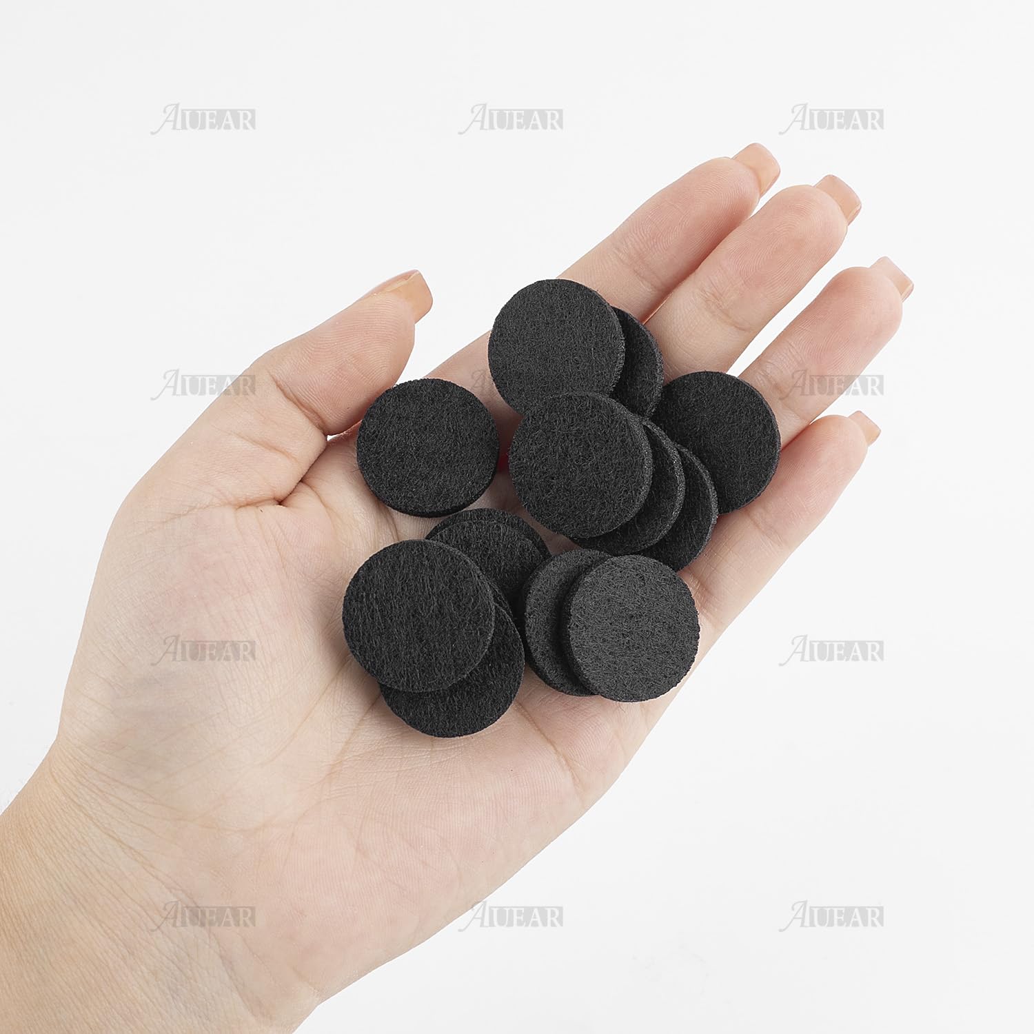 AUEAR 100 Pack Black 22mm Replacement Felt Pads for Essential Oil Diffuser | Refill Pads